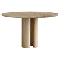Roman Dining Table II in Classico Alabastrino Travertine by Paloma Editions