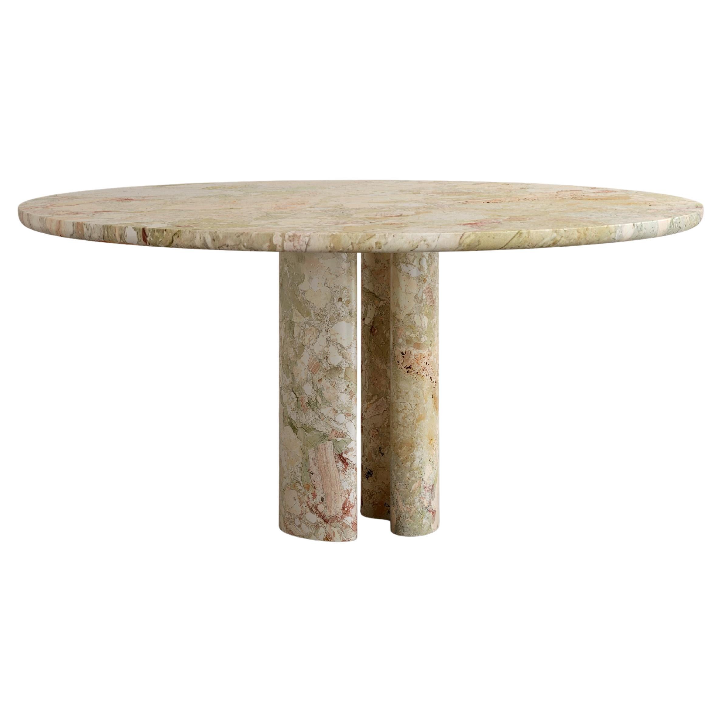 Roman Dining Table III in Verde Breccia Marble by Paloma Editions