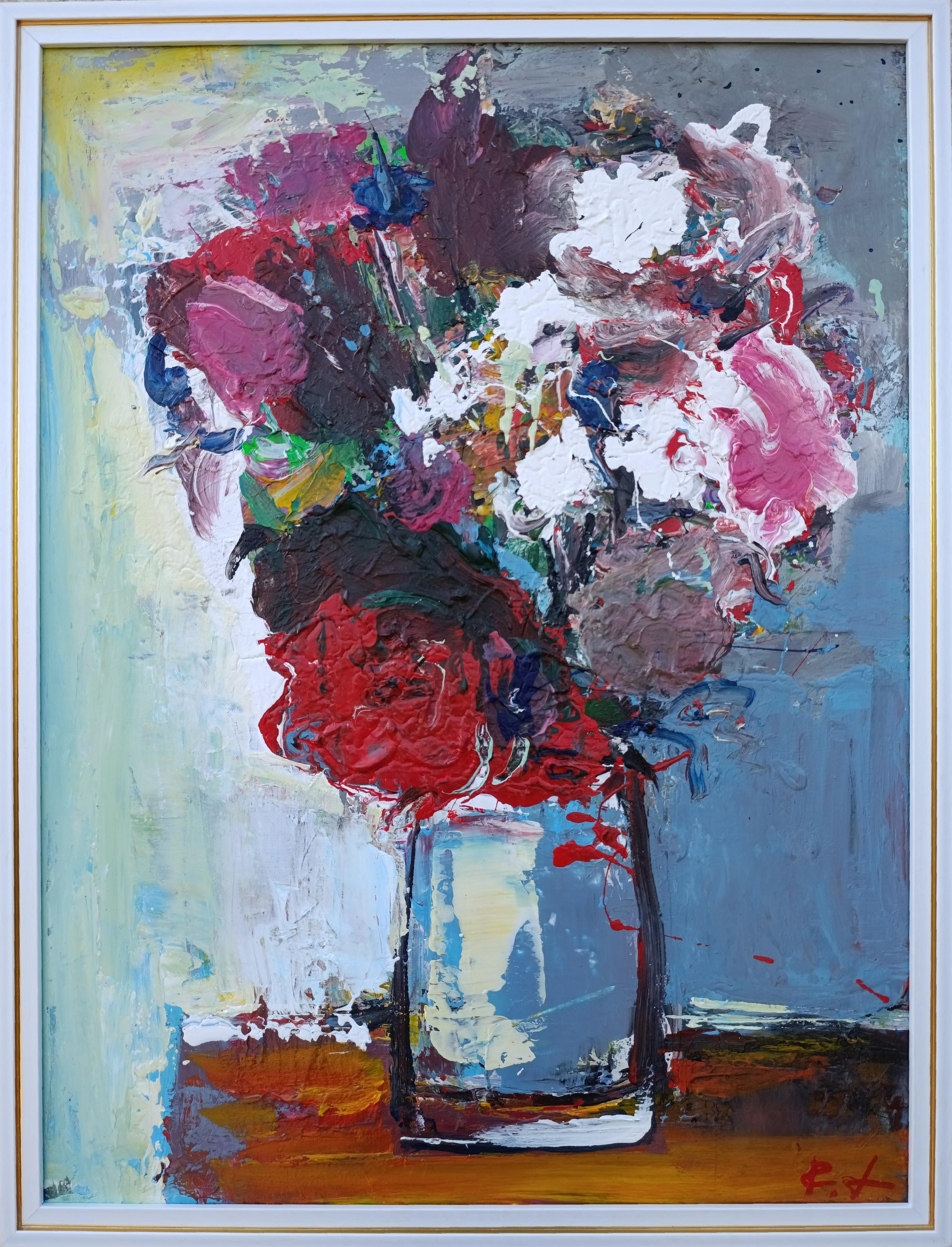 Roman Dub Still-Life Painting – "Blumenstrauß"