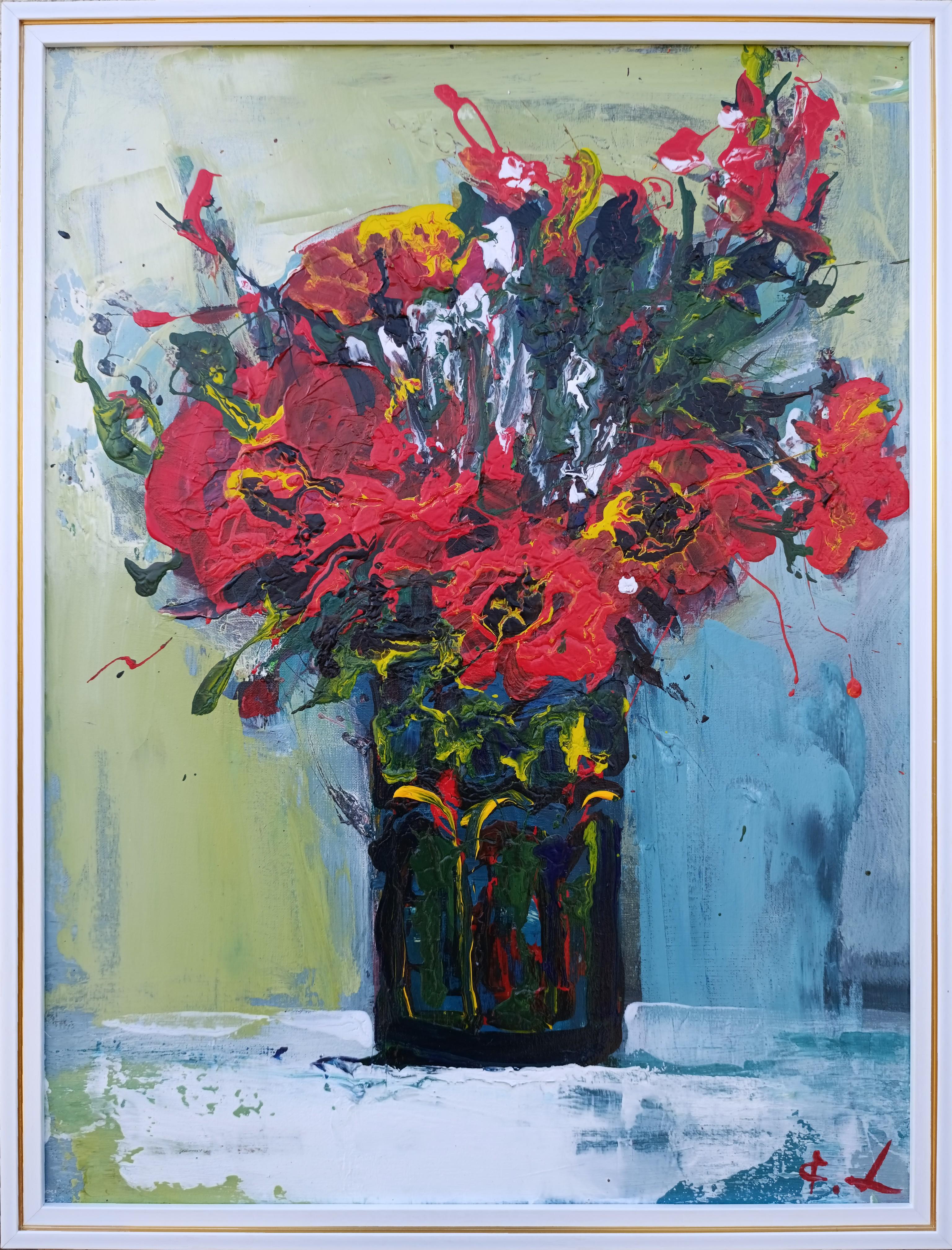 Roman Dub Still-Life Painting – "Blumenstrauß"