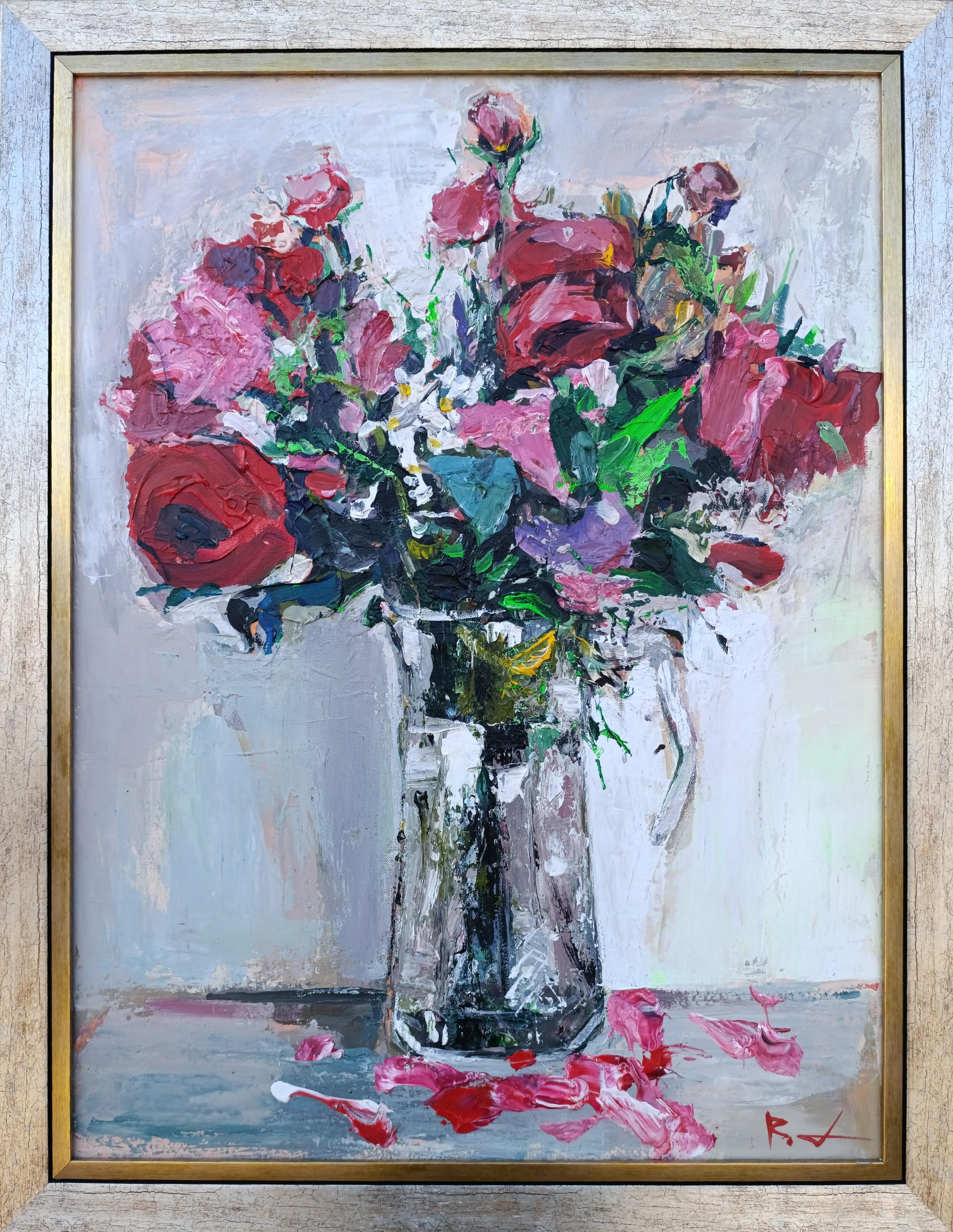 Roman Dub Still-Life Painting – "Blumenstrauß"