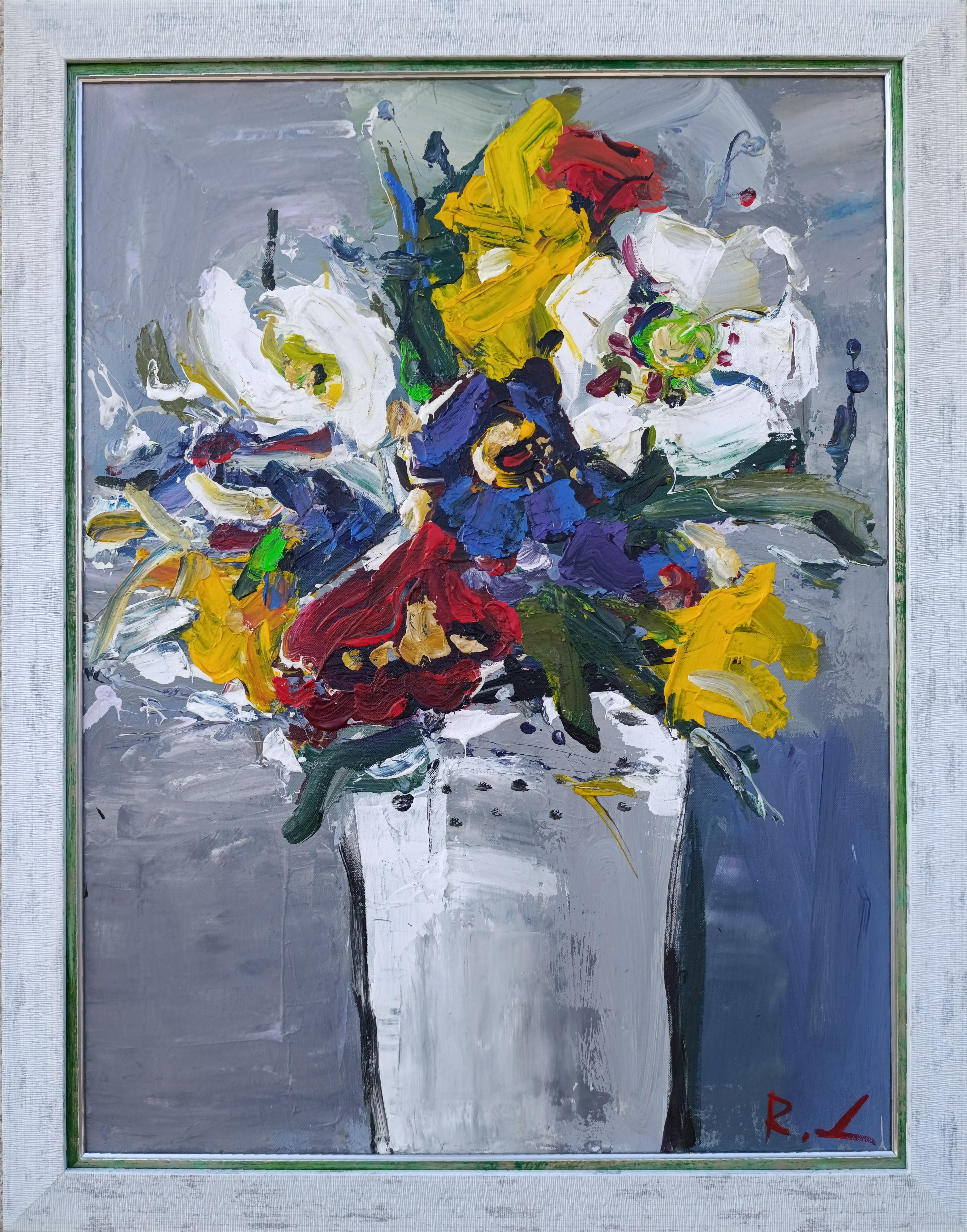 Roman Dub Still-Life Painting – "Blumenstrauß"