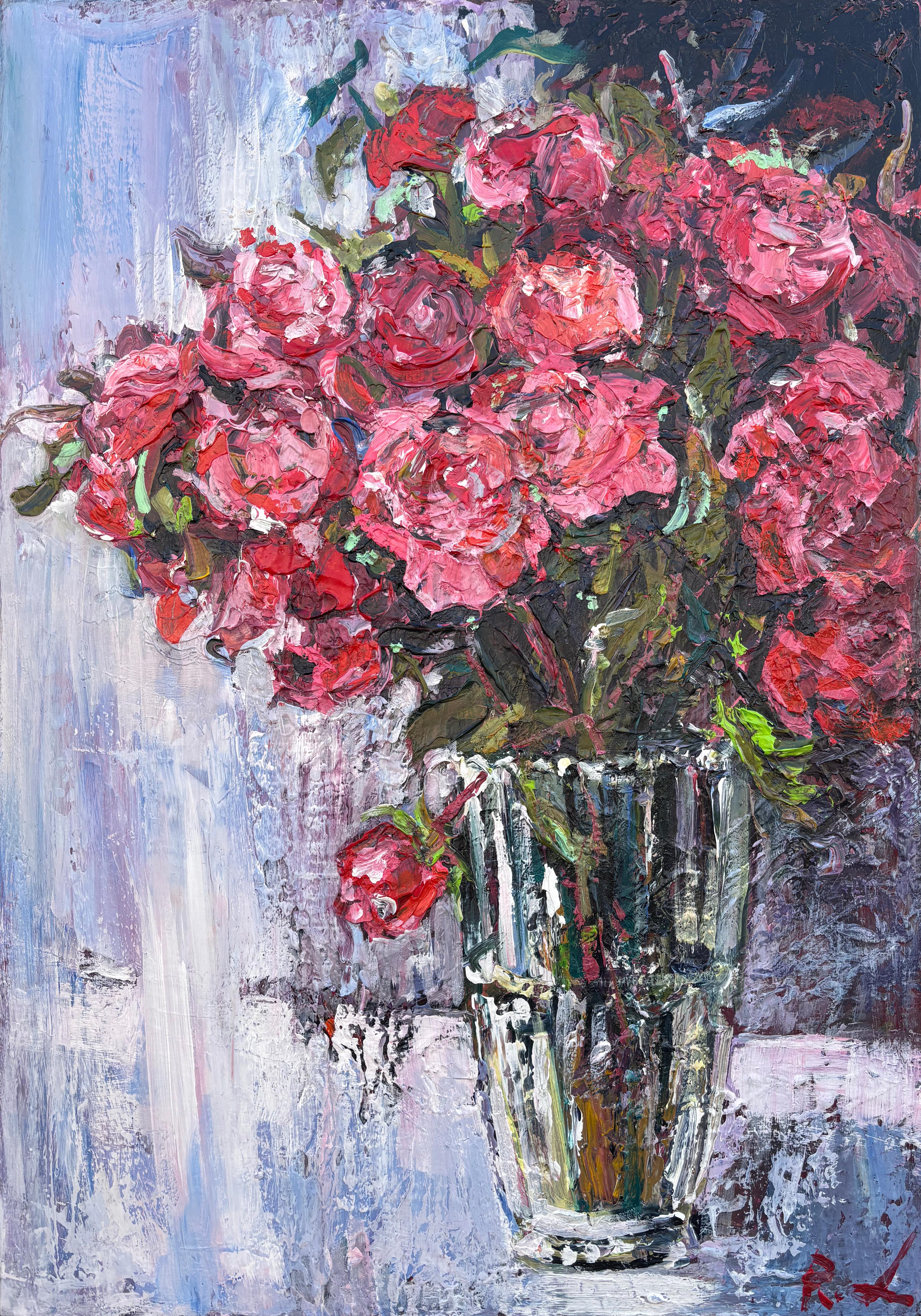 Roman Dub Still-Life Painting – „Abendblumen“