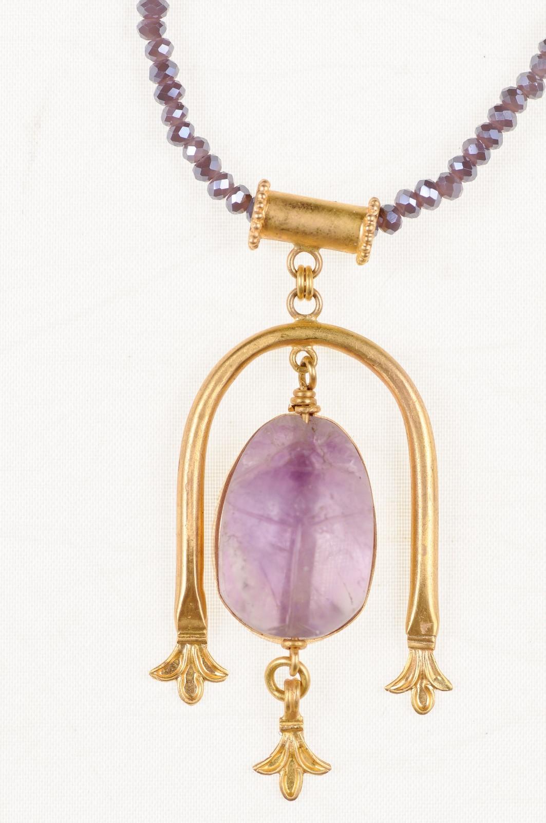 Women's Roman Egypt Scarab & 21k Gold Pendant (pendant only) For Sale