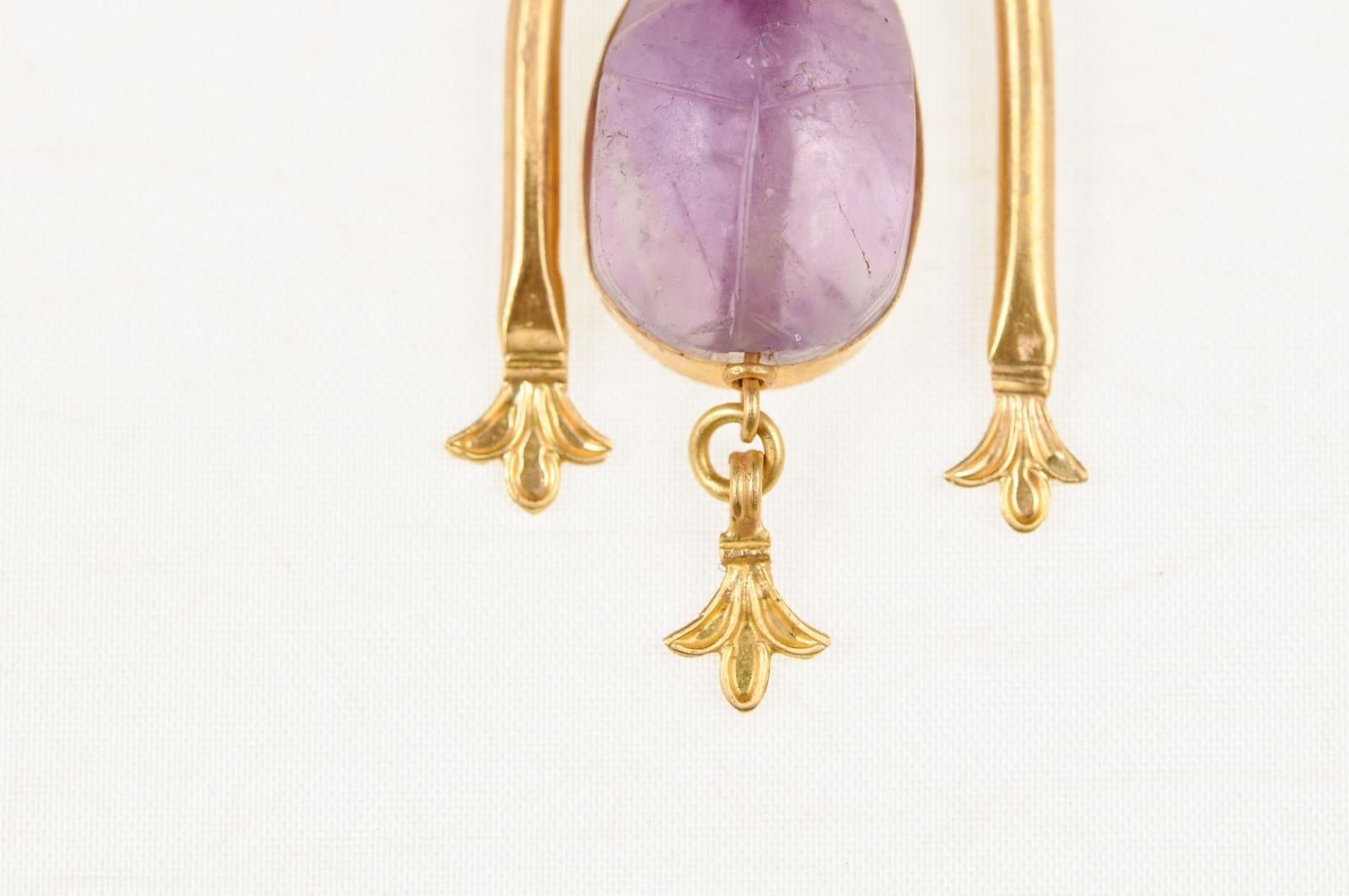 Roman Egypt Scarab & 21k Gold Pendant (pendant only) For Sale 2