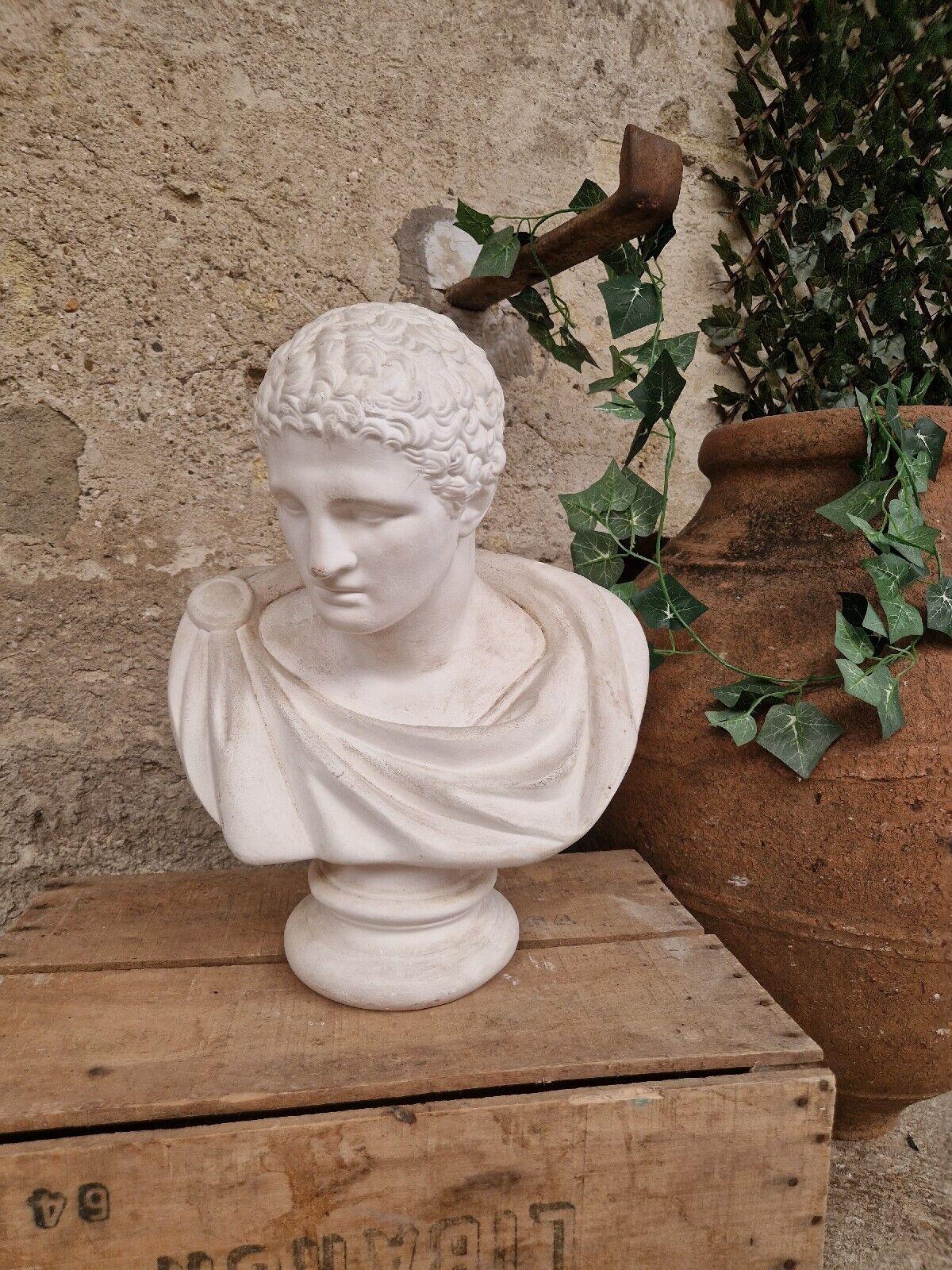 Romain classique Buste d'empereur romain en plâtre  Mark Anthony grandeur nature en vente
