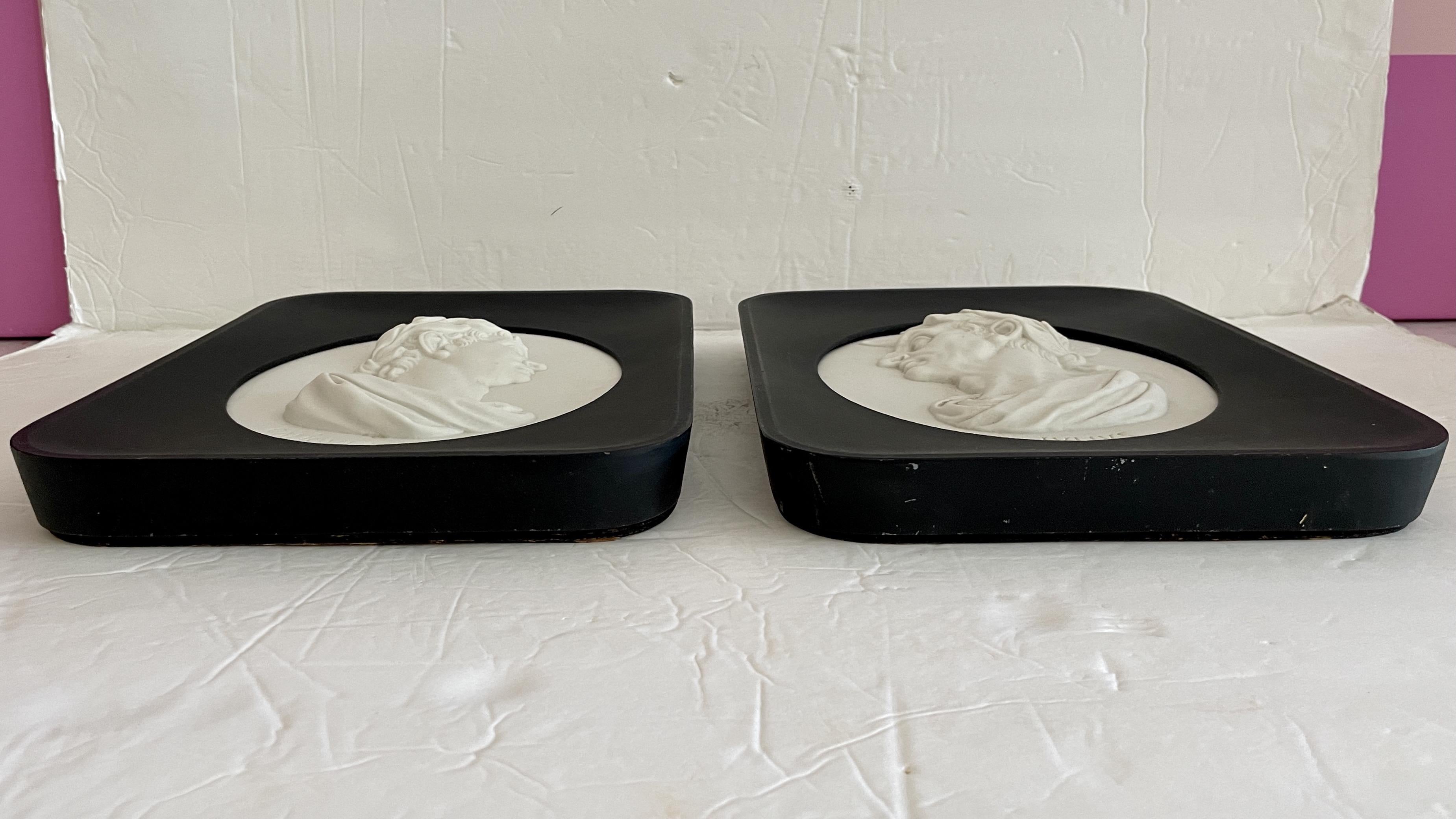 Mid-20th Century Roman Emperors Profiles Plaques, a Pair