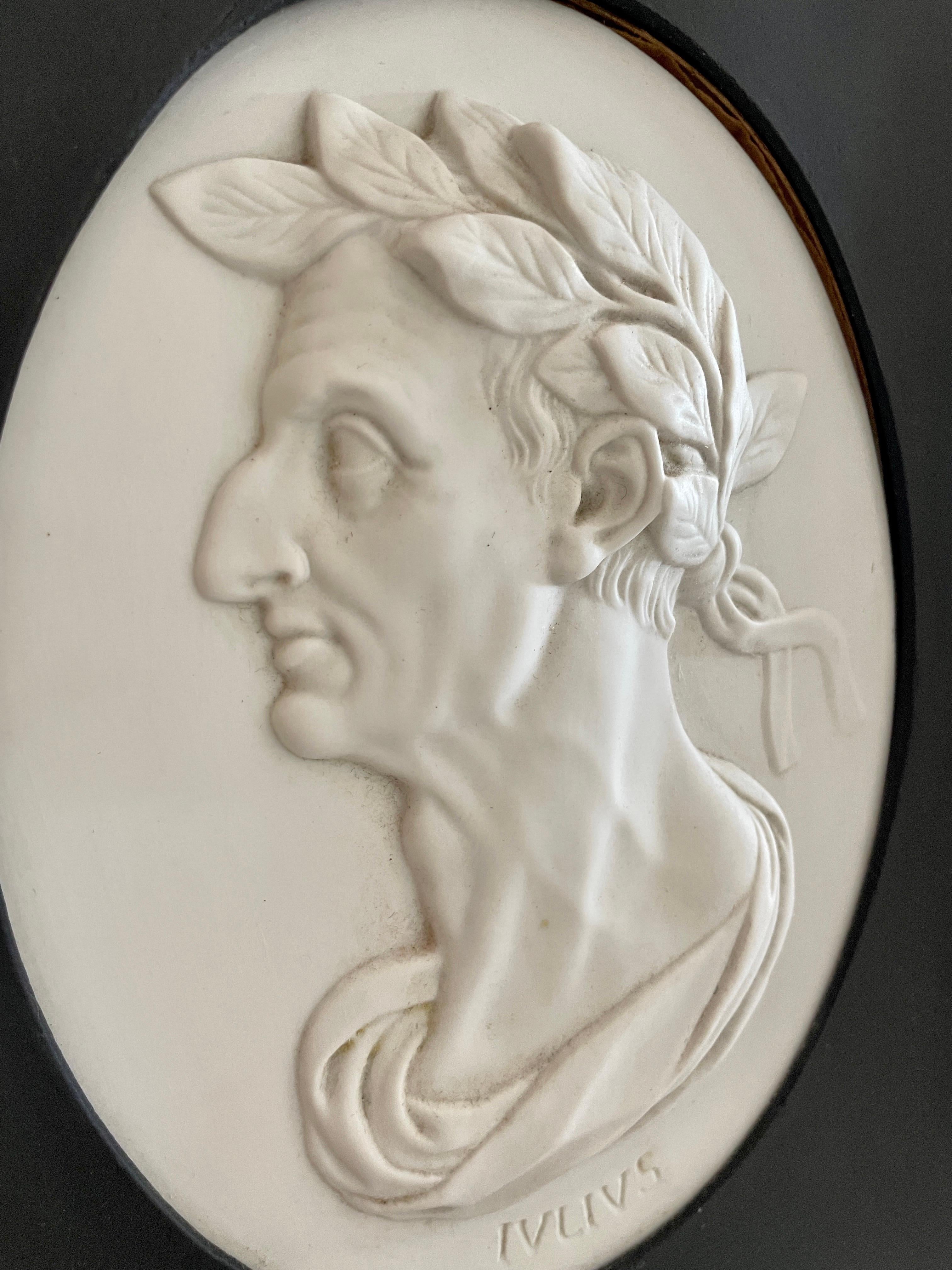 Roman Emperors Profiles Plaques, a Pair 3