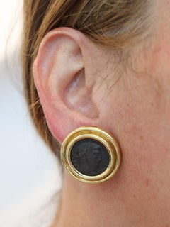 ROMAN EMPIRE 290-306 AD Roman Emperors Coins Earrings In 18Kt Yellow Gold