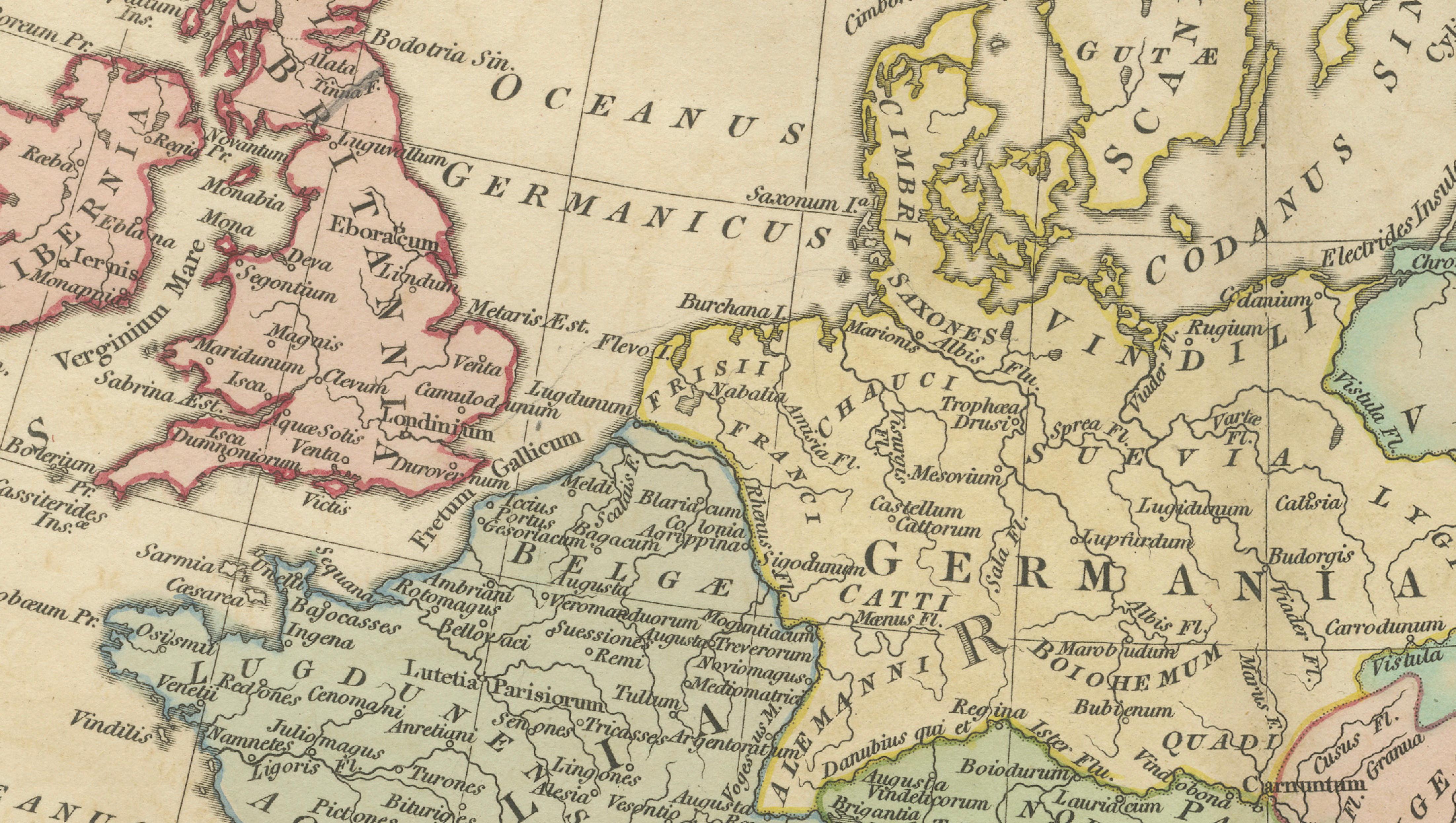 Roman Empire Map, Europe Mediterranean & Near East, Wilkinson London 1817