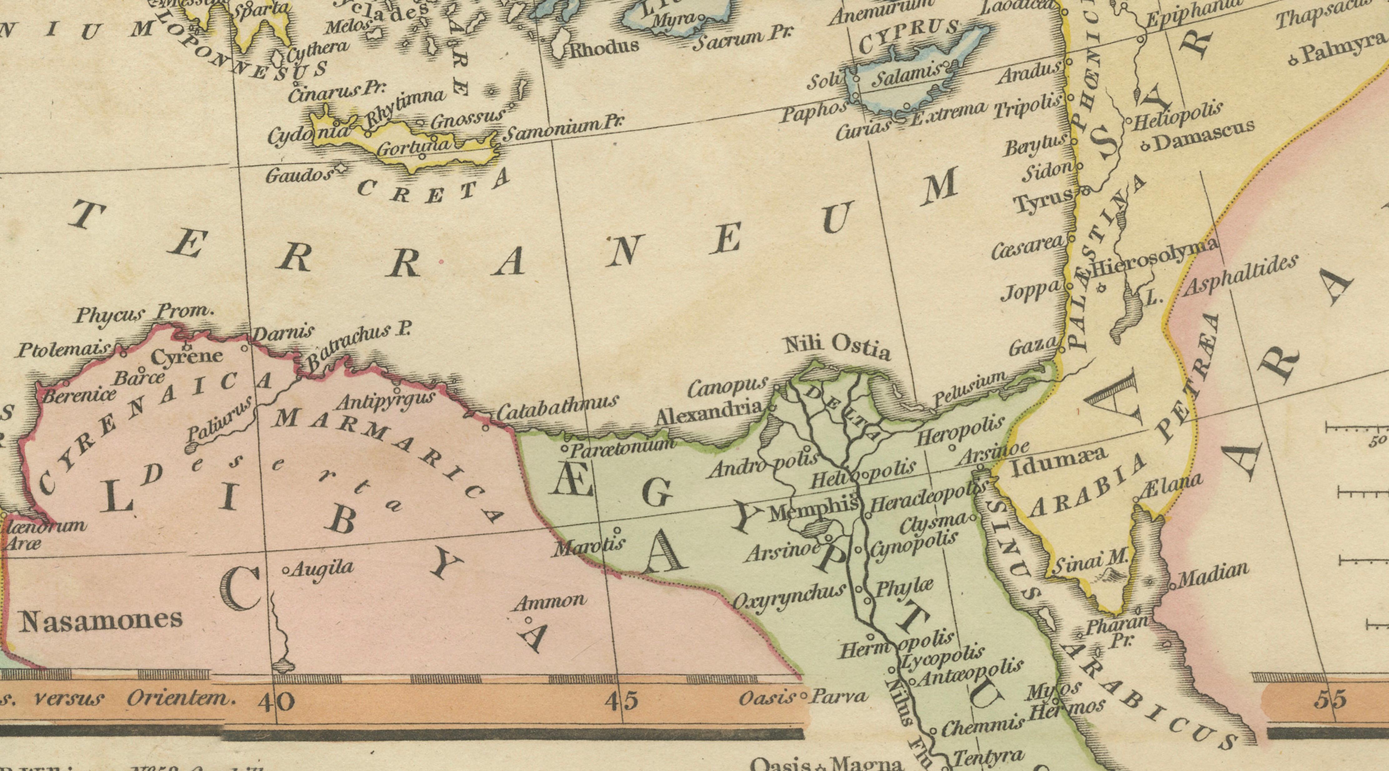 Roman Empire Map, Europe Mediterranean & Near East, Wilkinson London 1817