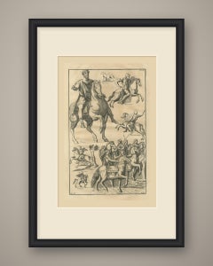 Roman Equestrian Statue and Cavalry Reliefs, Montfaucon Engraving, 1722