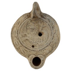 Antique Roman factory oil lamp with chimera, Type Bussière D X 4