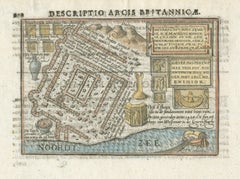 Roman Fort of Brittenburg at Katwijk – Dutch Antique Miniature Map, c.1606