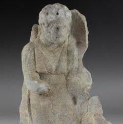 Roman Fragment of Sarcophagus Depicting a Man Being Attacked by a Snake