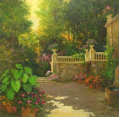 "Jardin De Napoles" by Roman Frances 44" x 44" Oil on Canvas