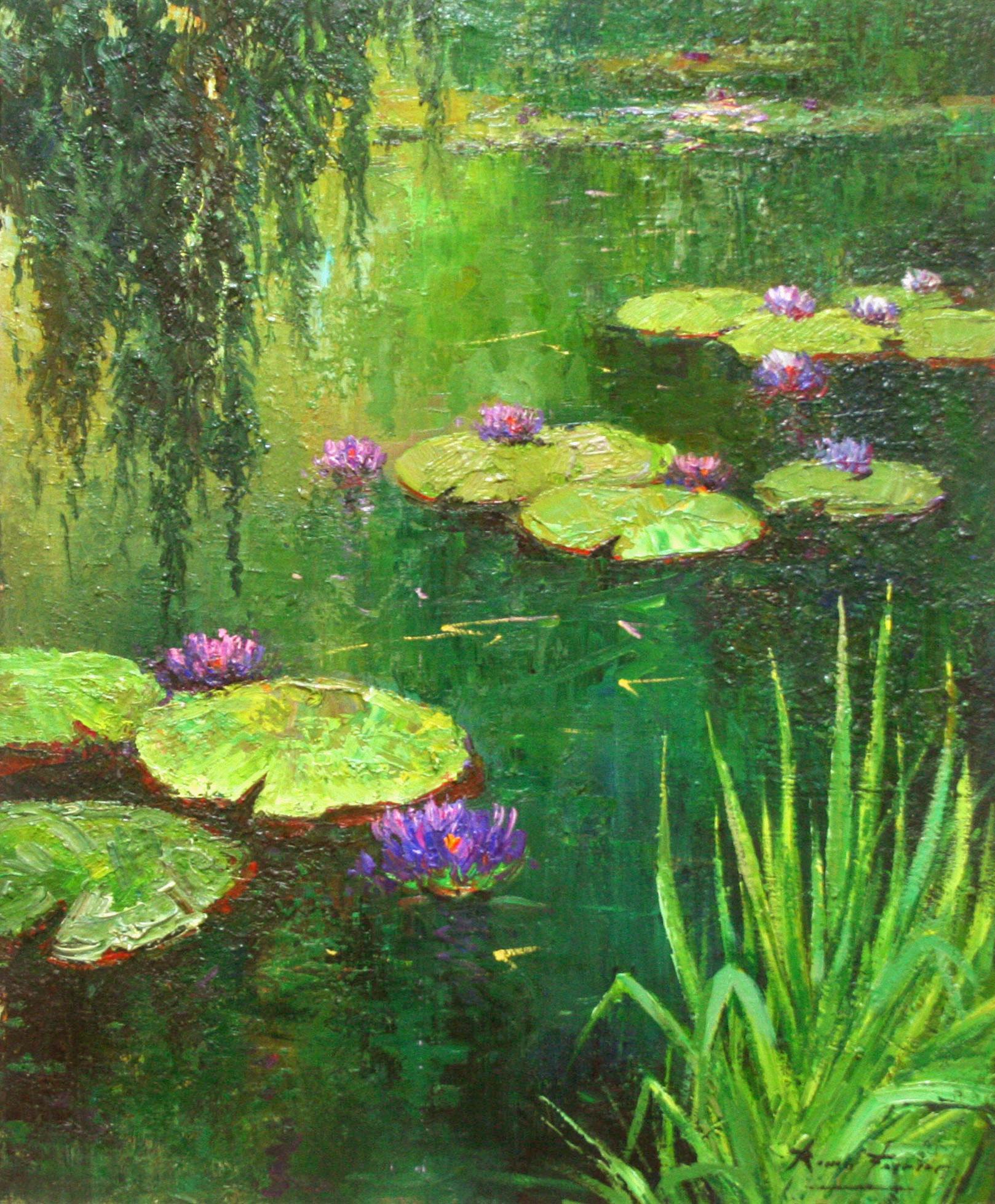 Nenufares (Lily Pads) - Painting by Roman Frances