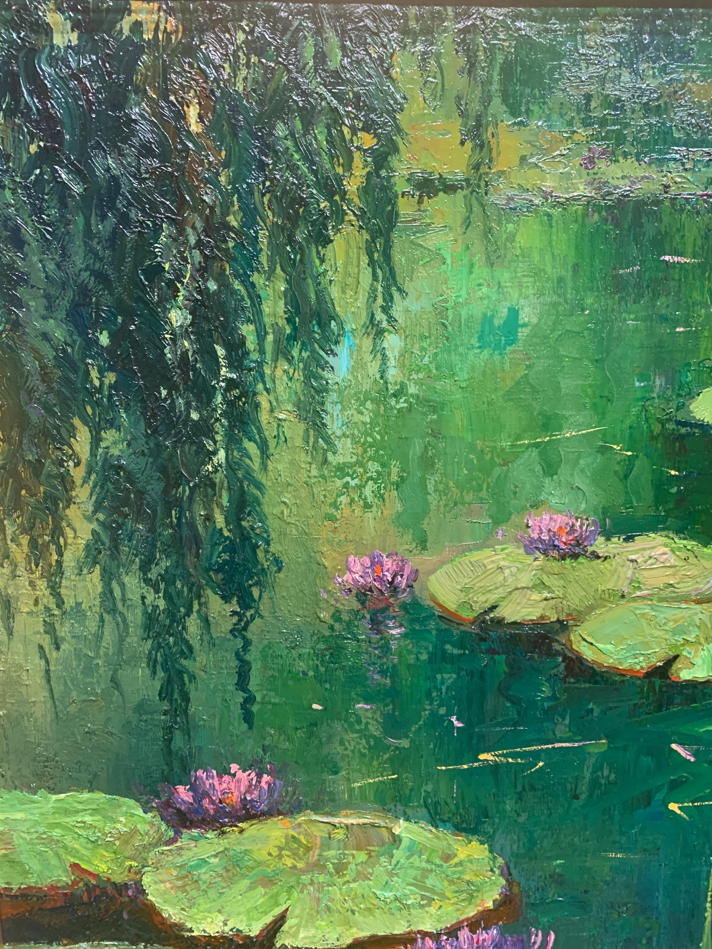 Nenufares (Lily Pads) - Impressionist Painting by Roman Frances