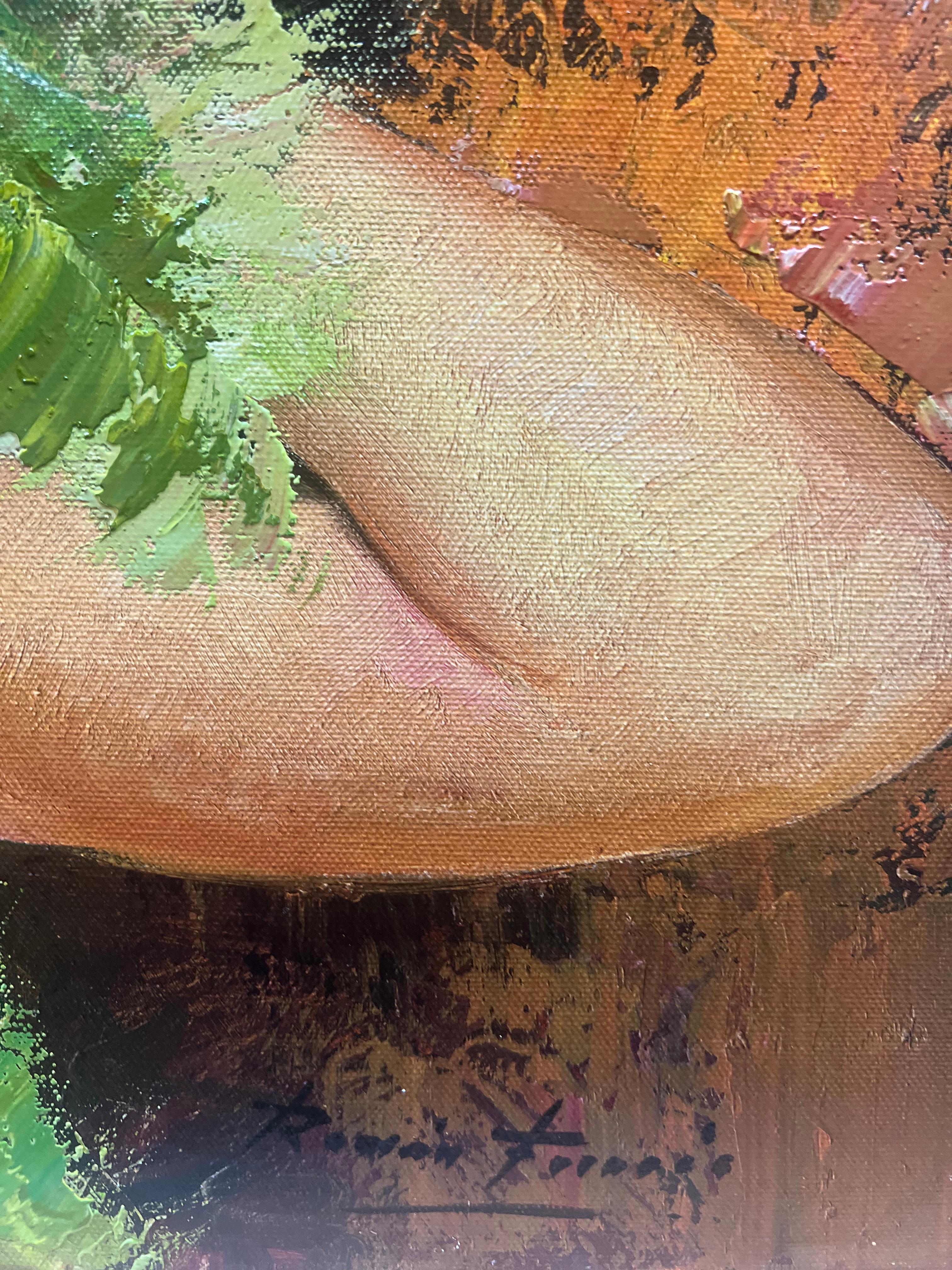 Timidezza - Portrait Painting Marrone di Roman Frances