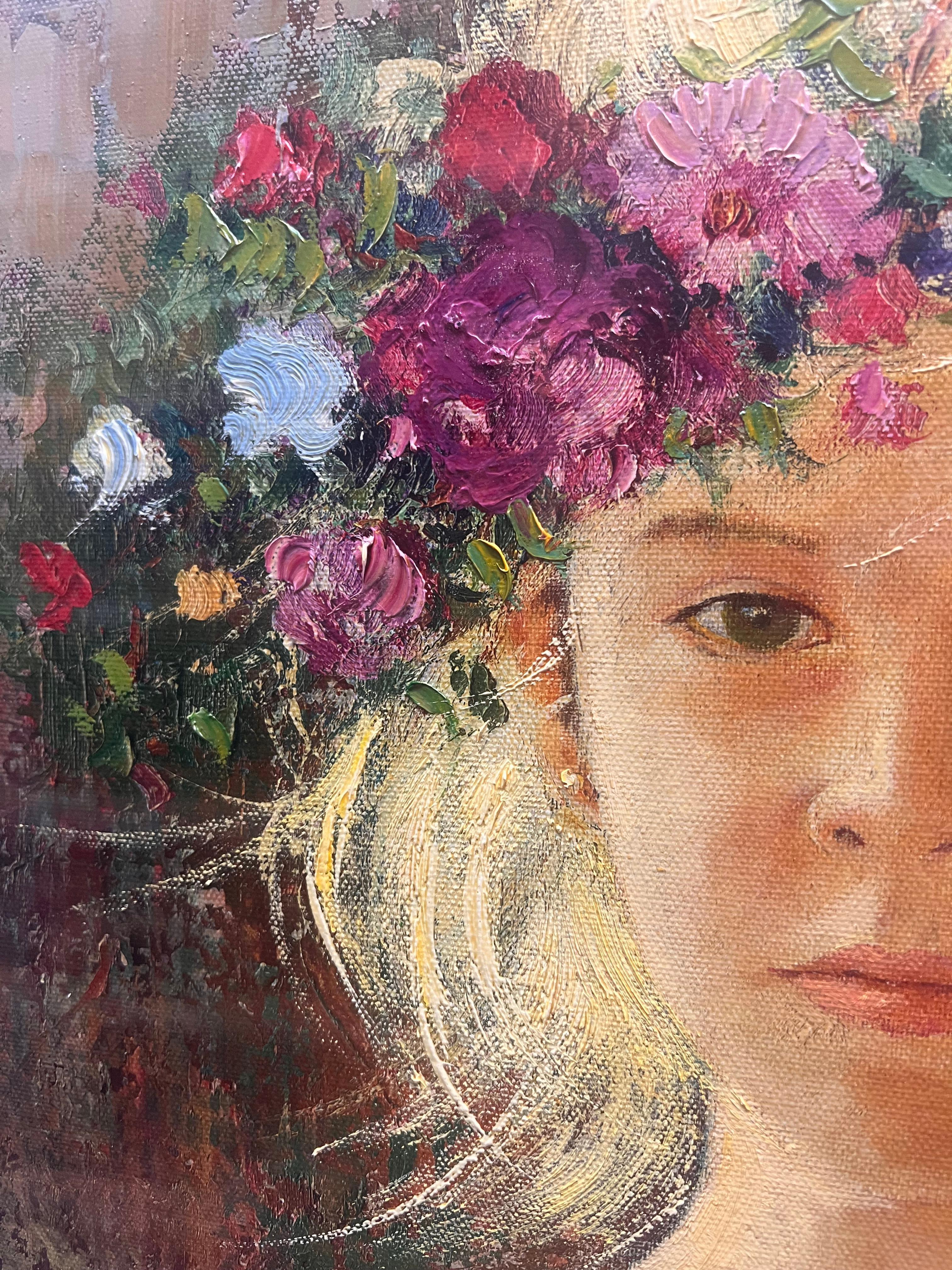 Tenerezza - Portrait Painting Marrone di Roman Frances