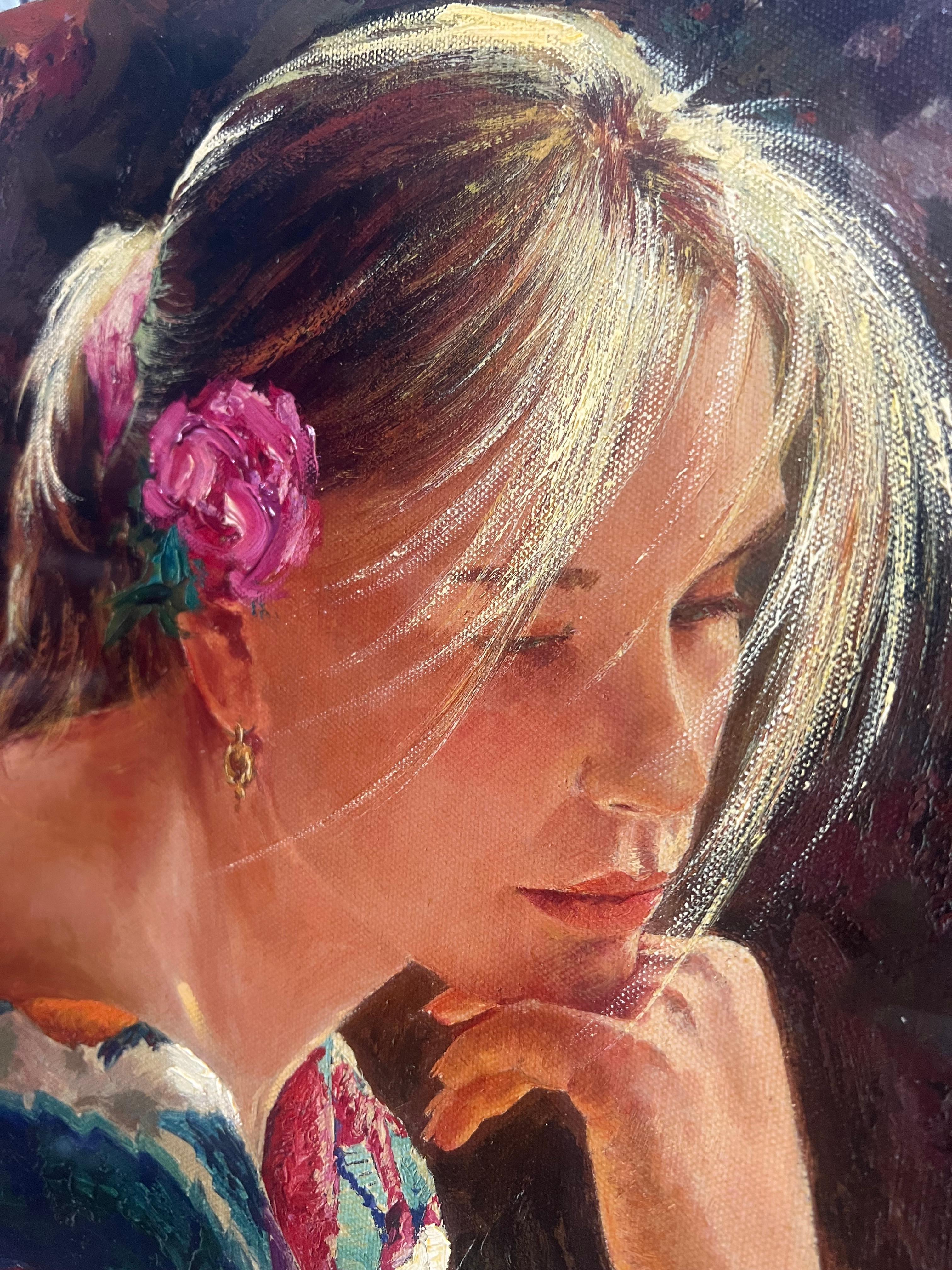 Thoughtful - Painting by Roman Frances