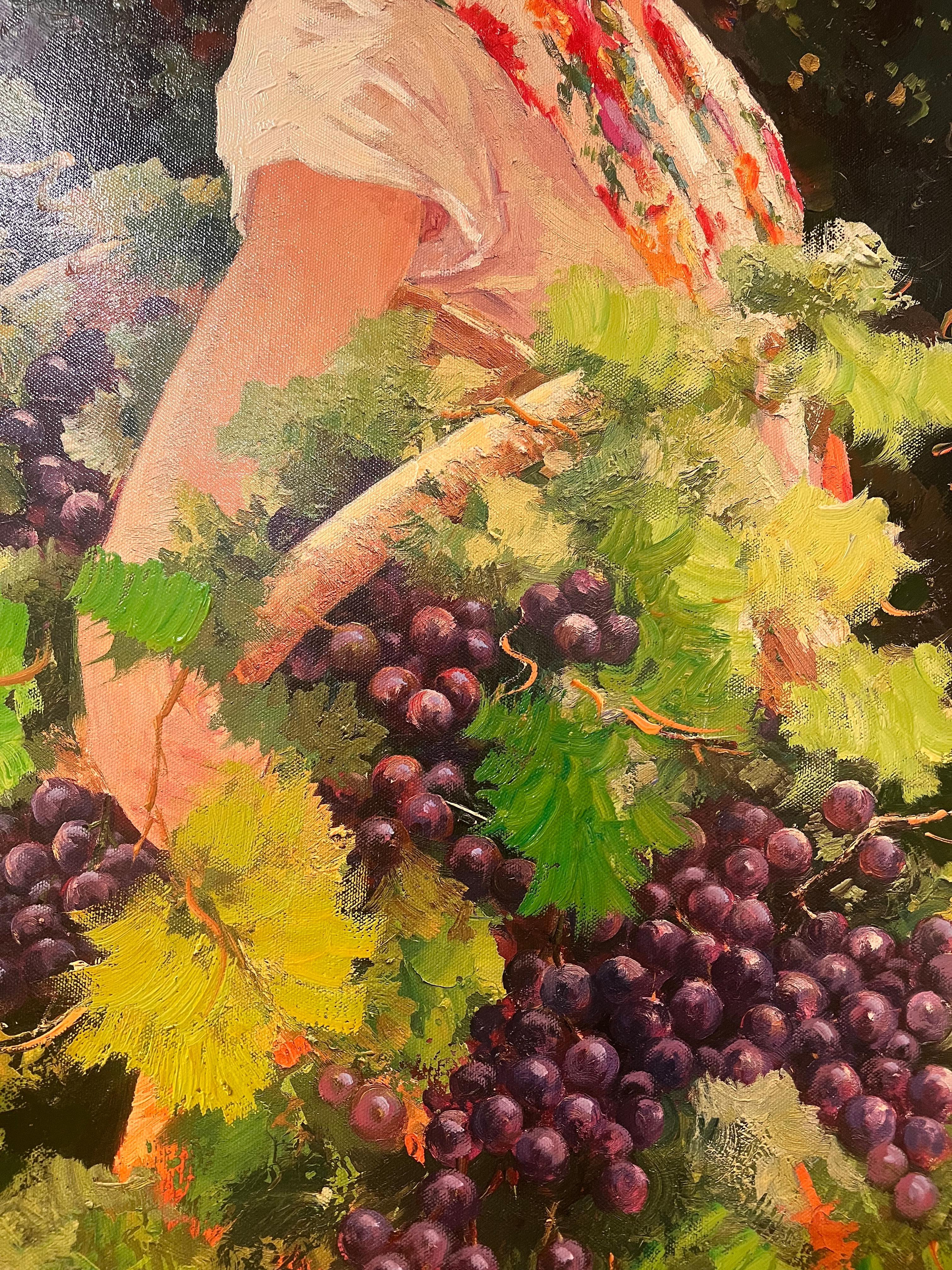Vendimiadora (Grape Harvester) - Painting by Roman Frances