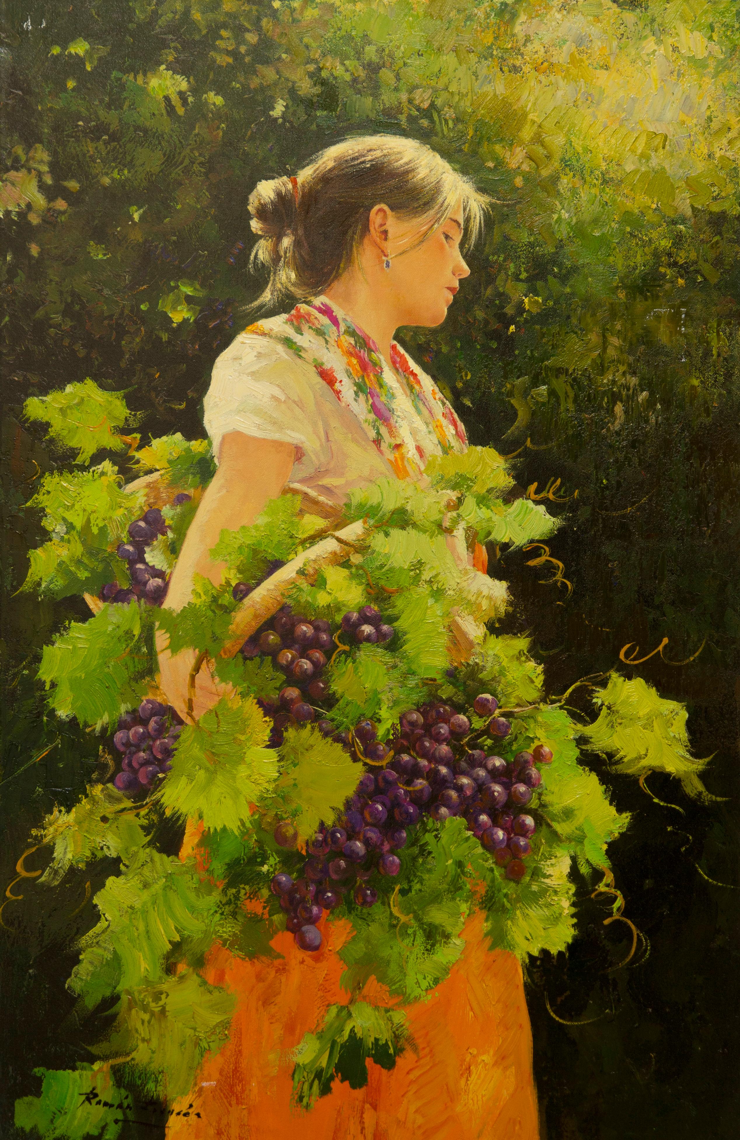 Roman Frances Figurative Painting - Vendimiadora (Grape Harvester)