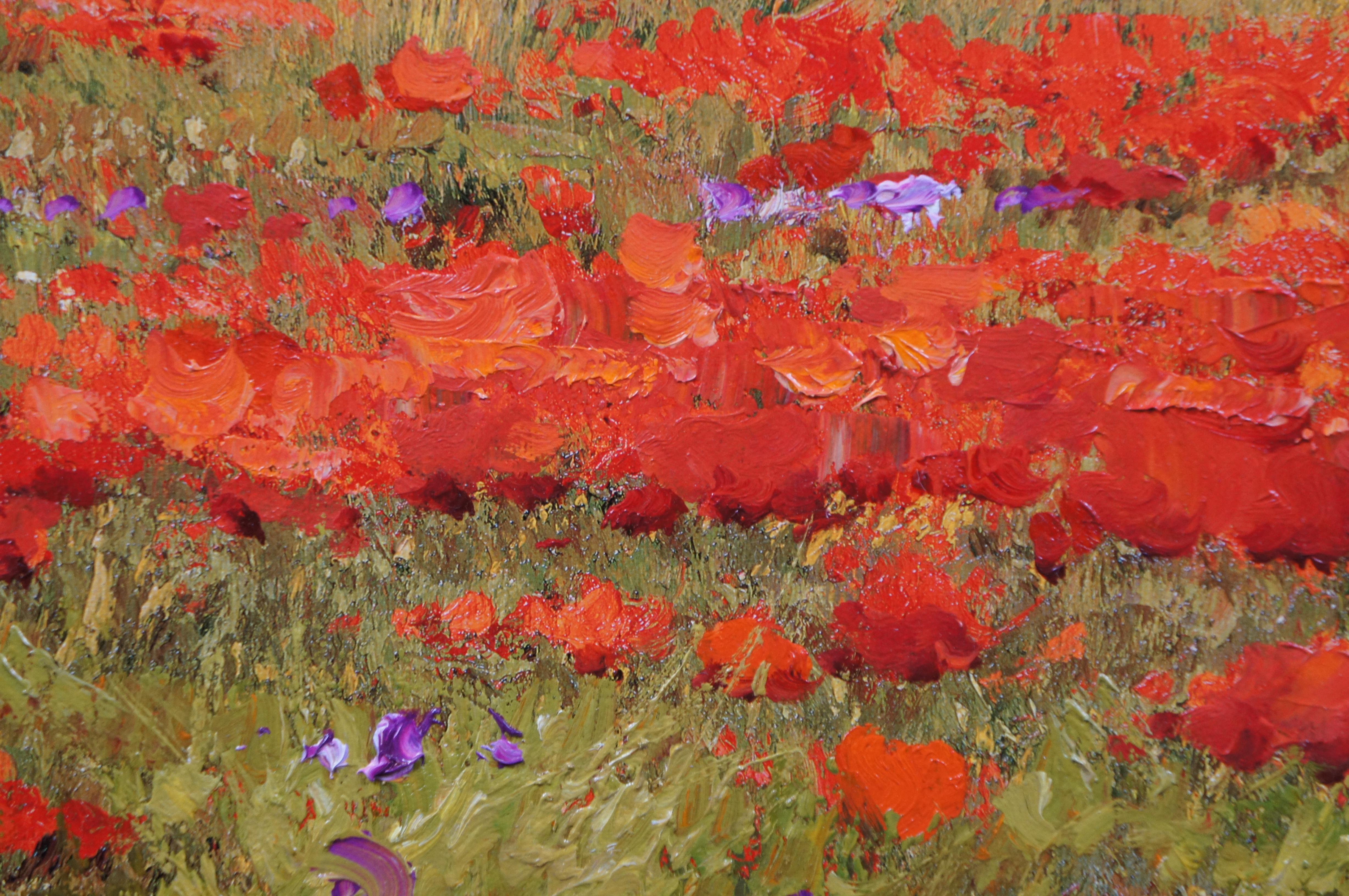 Roman Frances Amapolas Paisaje floral Óleo Giclée sobre lienzo 60