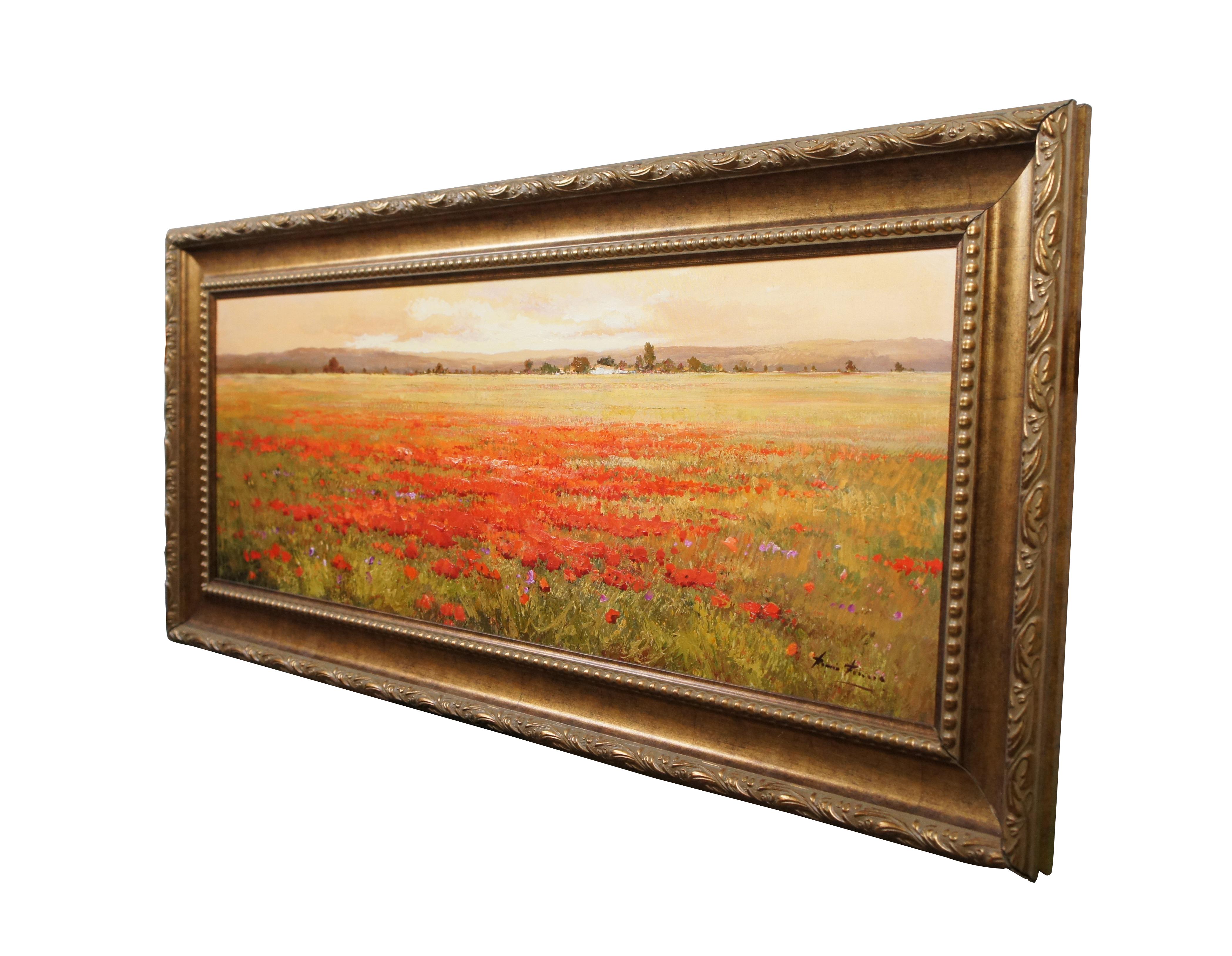 Roman Frances Amapolas Paisaje floral Óleo Giclée sobre lienzo 60