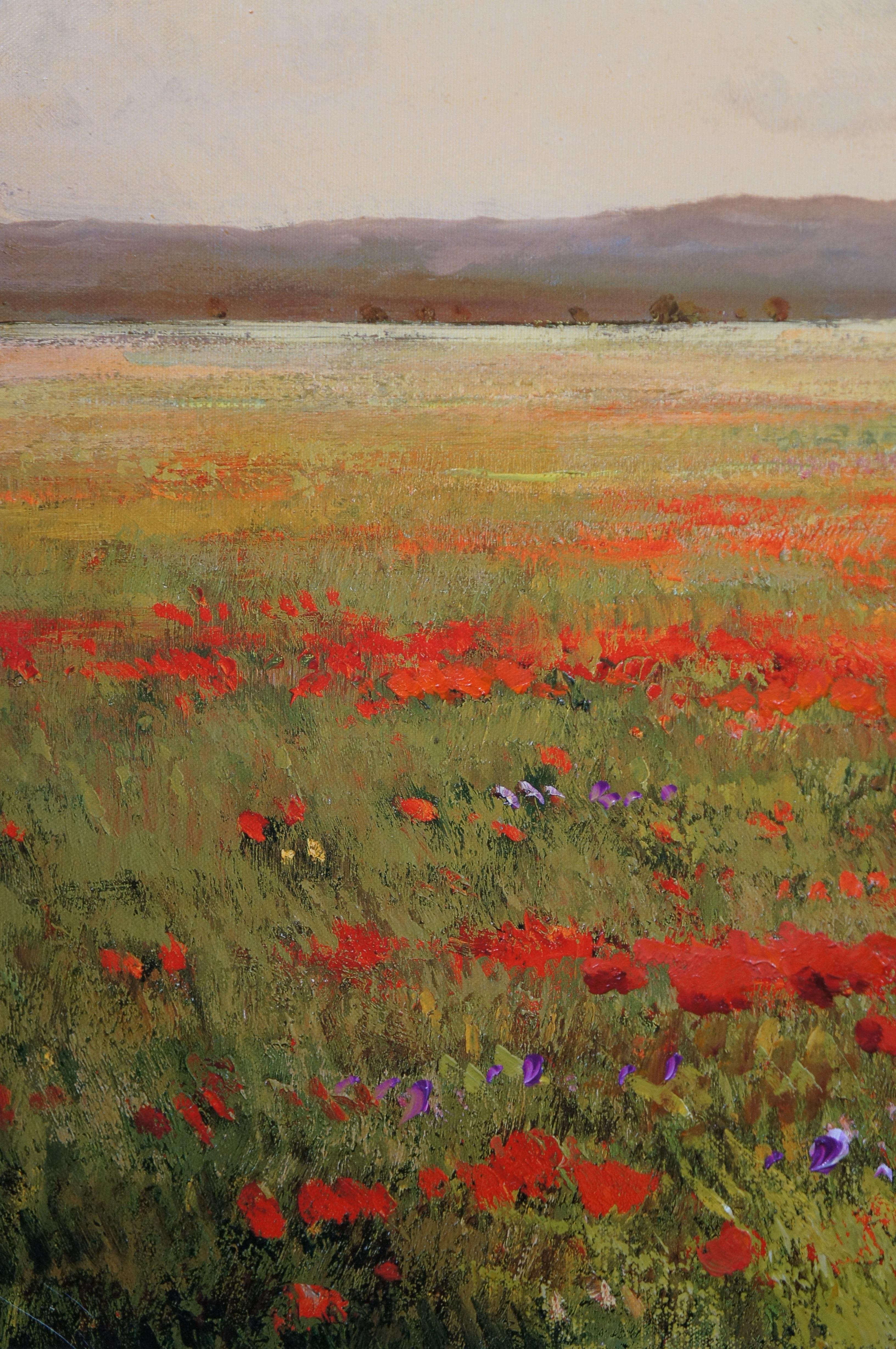 Roman Frances Amapolas Paisaje floral Óleo Giclée sobre lienzo 60
