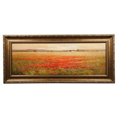 Roman Frances Amapolas Paisaje floral Óleo Giclée sobre lienzo 60"