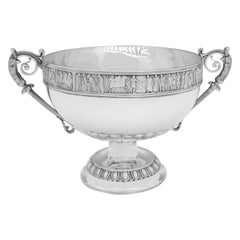 Roman Frieze Victorian Antique Sterling Silver Bowl by Elkington & Co.