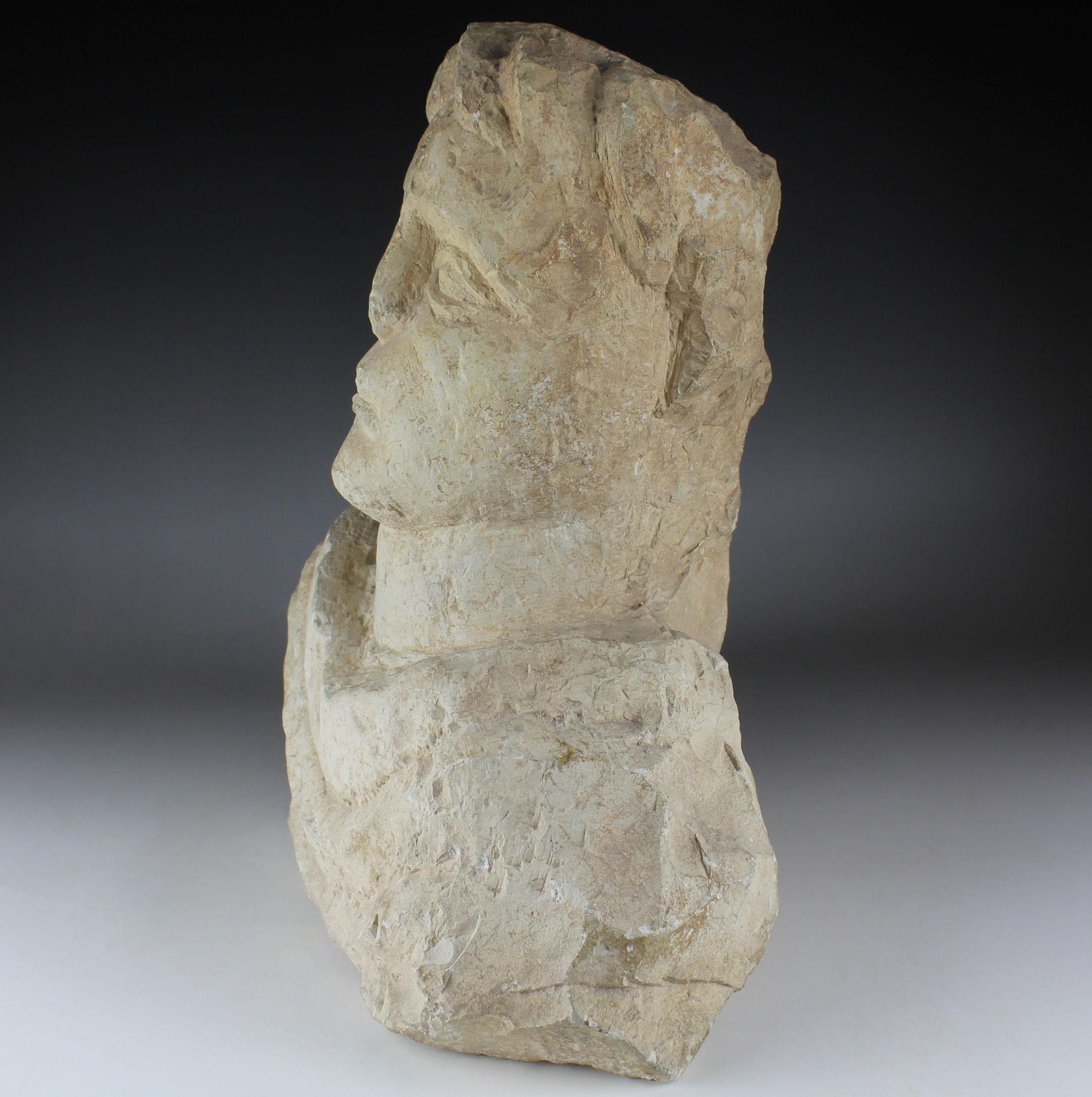 Limestone Roman Funerary Bust of Man