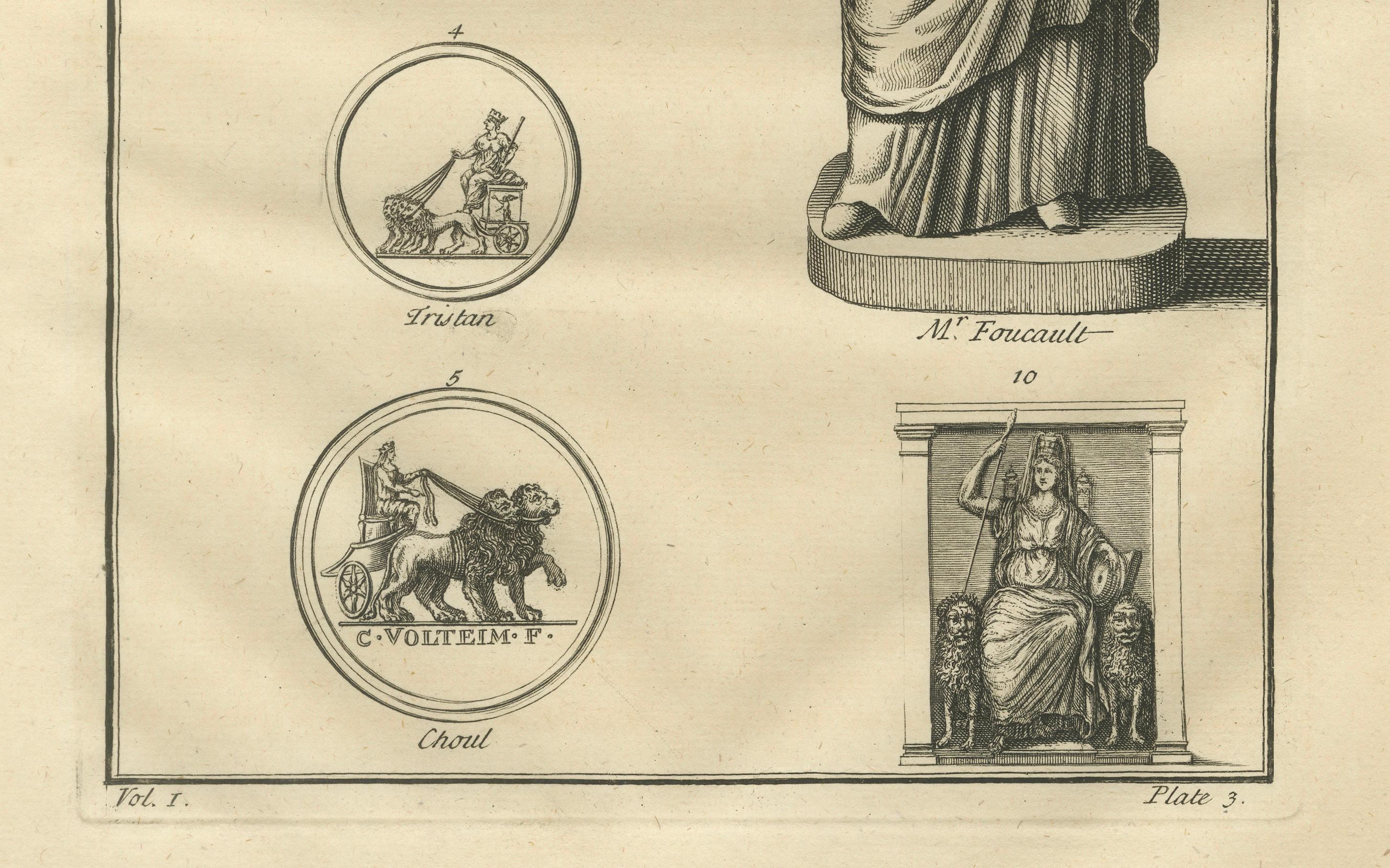 Roman Funerary Monument and Relief Sculpture – Montfaucon Engraving, 1721