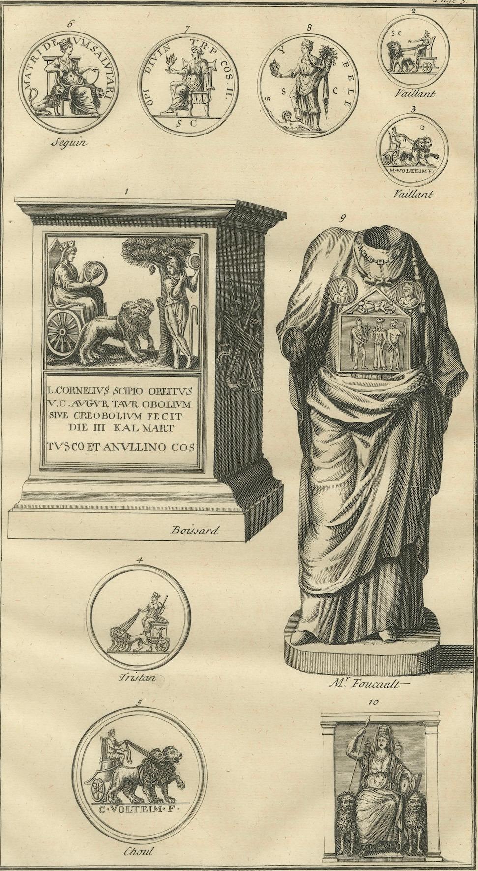 Roman Funerary Monument and Relief Sculpture – Montfaucon Engraving, 1721