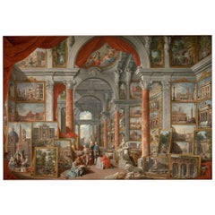 Roman Gallery, After Grand Tour Oil Painting by Giovanni Panini