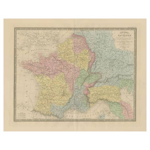 Roman Gaul & Northern Italy – Antique Map of La Gaule by Andriveau-Goujon, 1861