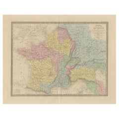 Galia romana e Italia septentrional - Mapa antiguo de La Gaule de Andriveau-Goujon, 1861