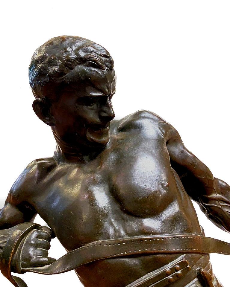 Roman Gladiator Bronze by Heinrich Baucke For Sale 3