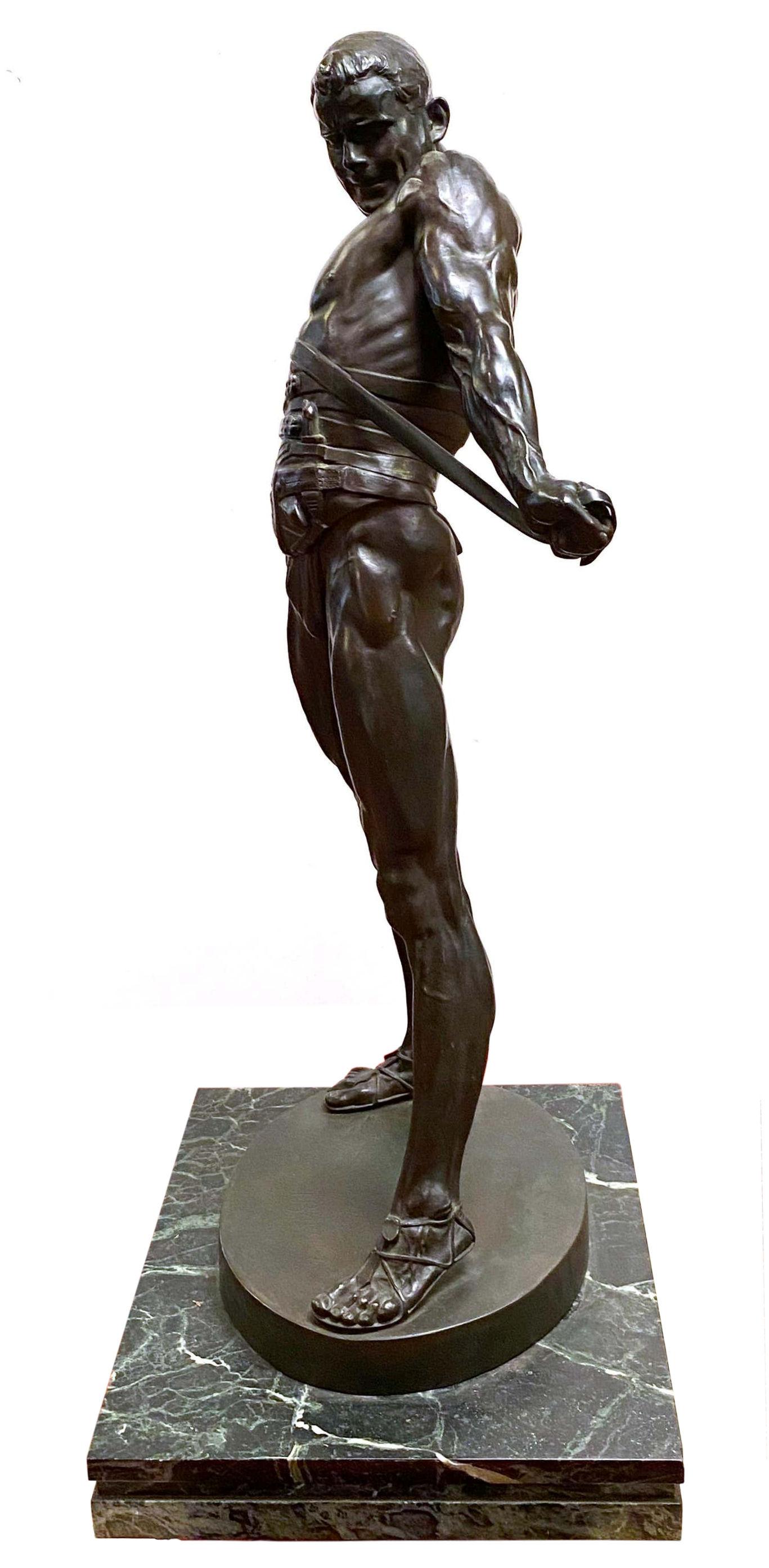 Gladiateur romain en bronze de Heinrich Baucke en vente 5