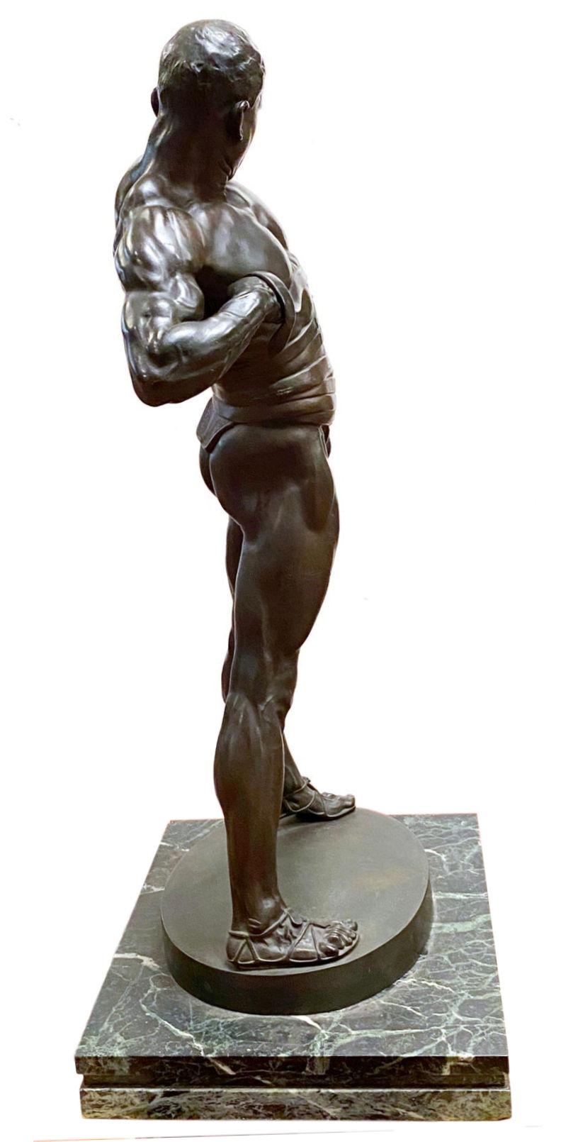Roman Gladiator Bronze by Heinrich Baucke For Sale 2