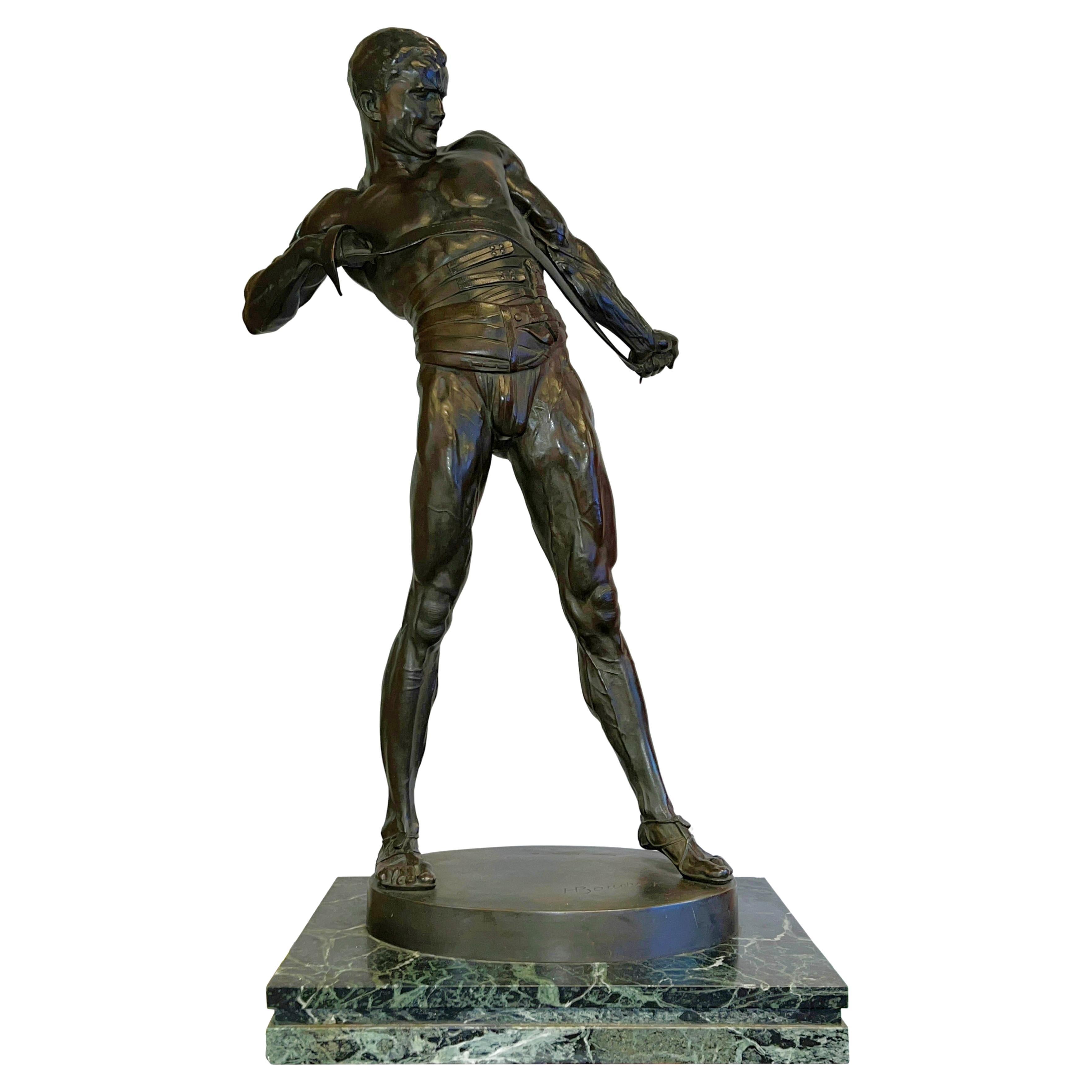 Gladiateur romain en bronze de Heinrich Baucke en vente
