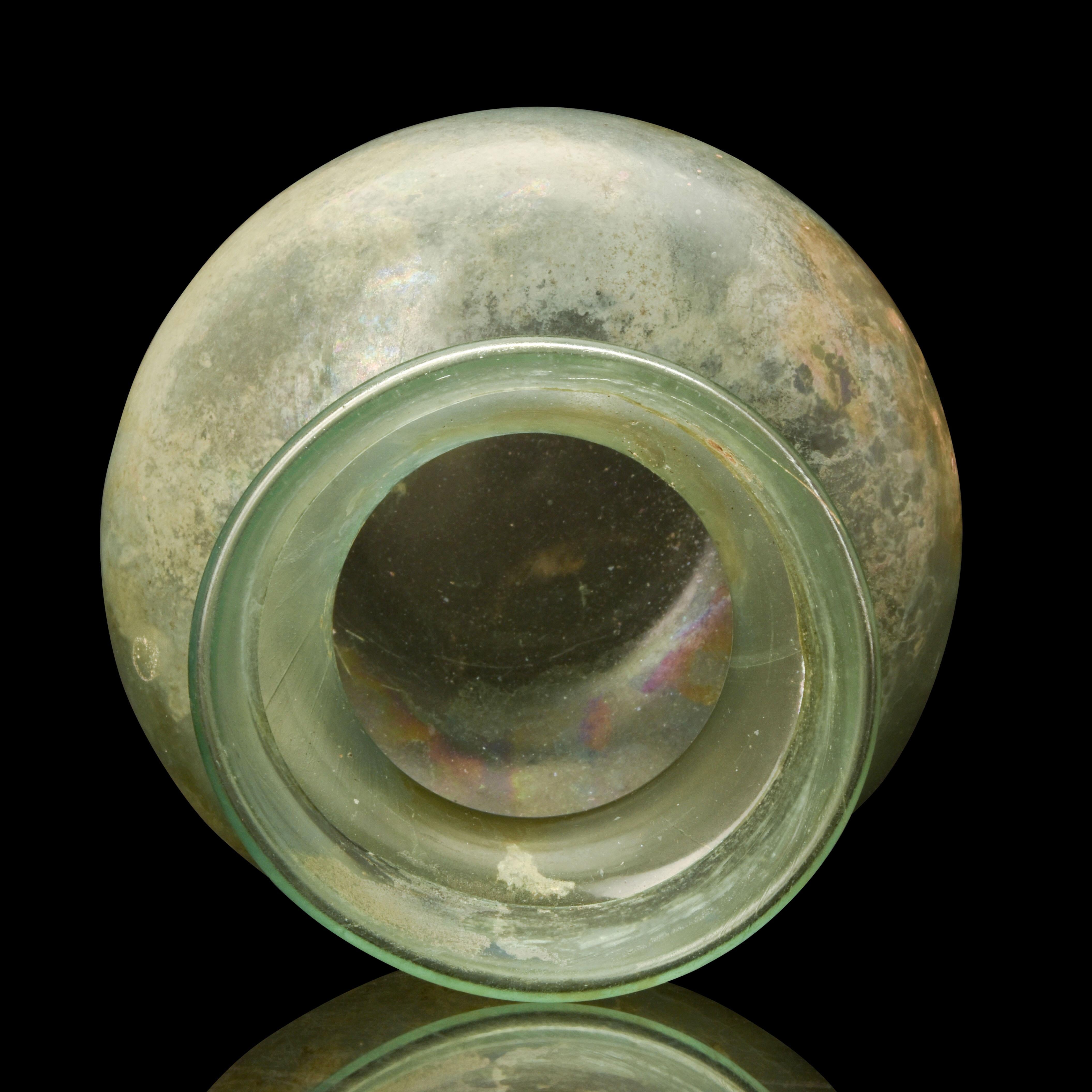 18th Century and Earlier Roman Glass Wide-Mouth Jar For Sale