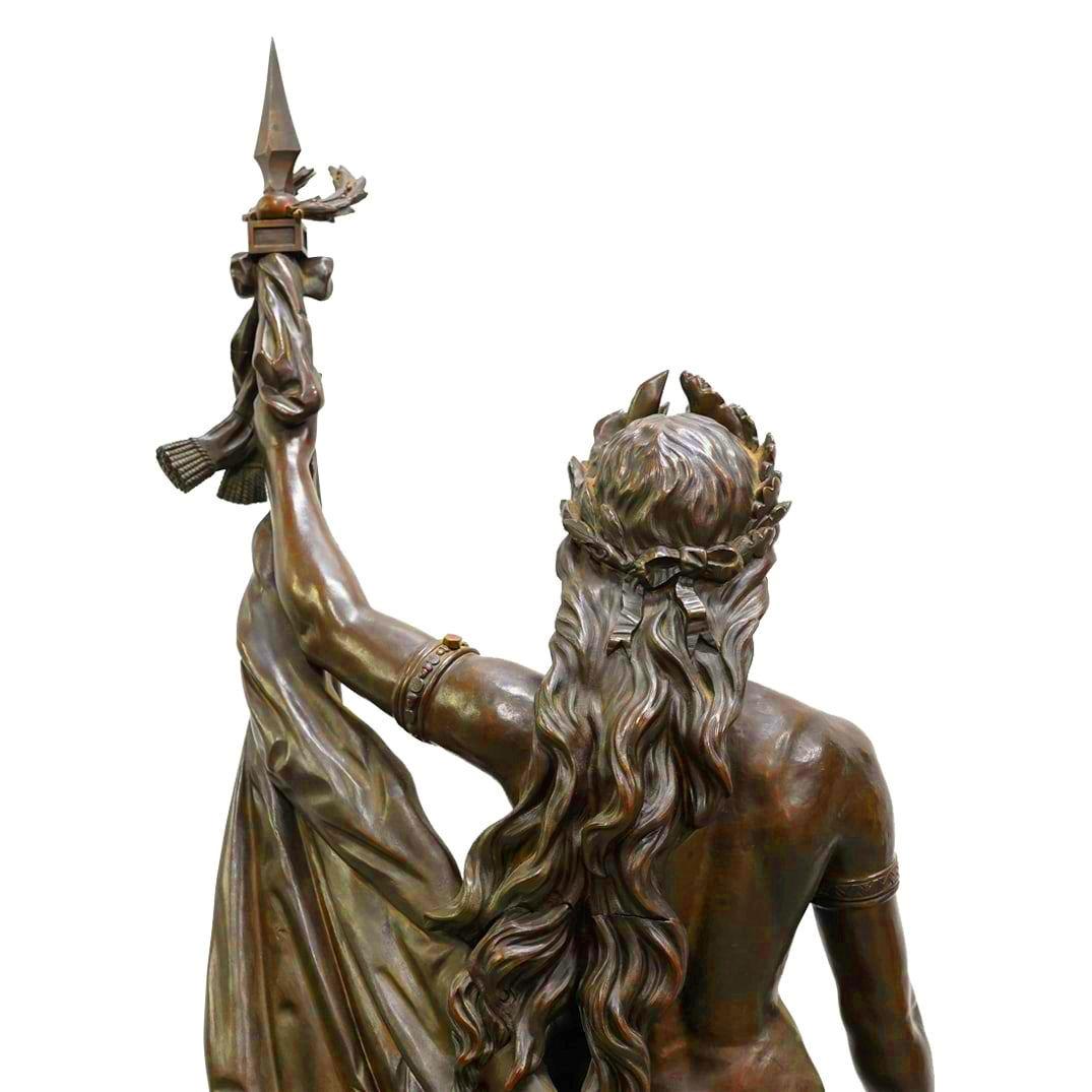 Roman Goddess Liberty Large Bronze Statue by Jules Bertin (1826-1892) For Sale 3