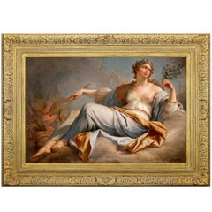 Roman Goddess Pomona, after Neoclassical Oil Painting by Jacques Dumont