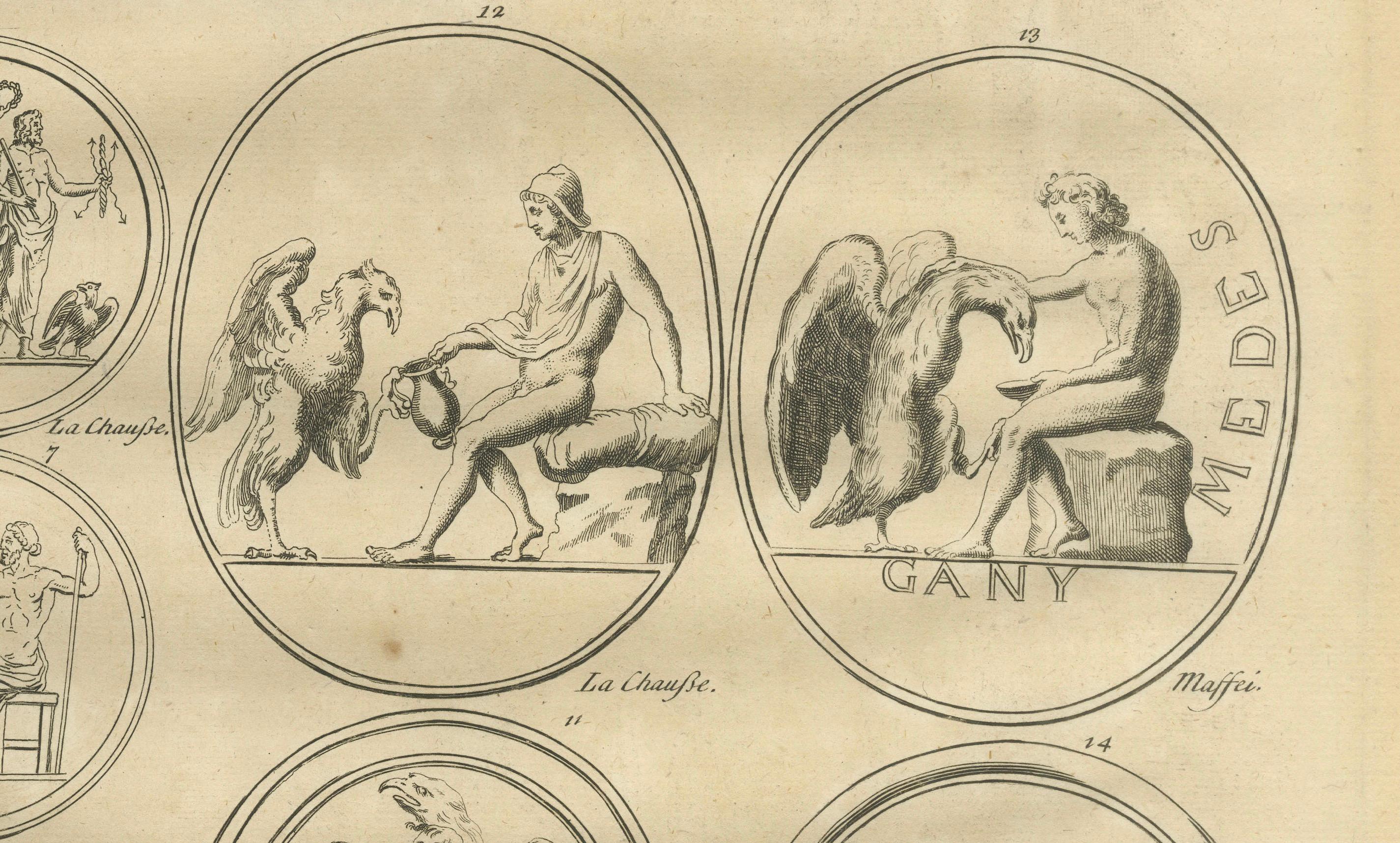 Roman Gods and Mythological Reliefs, Composite Classical Engraving, 1721