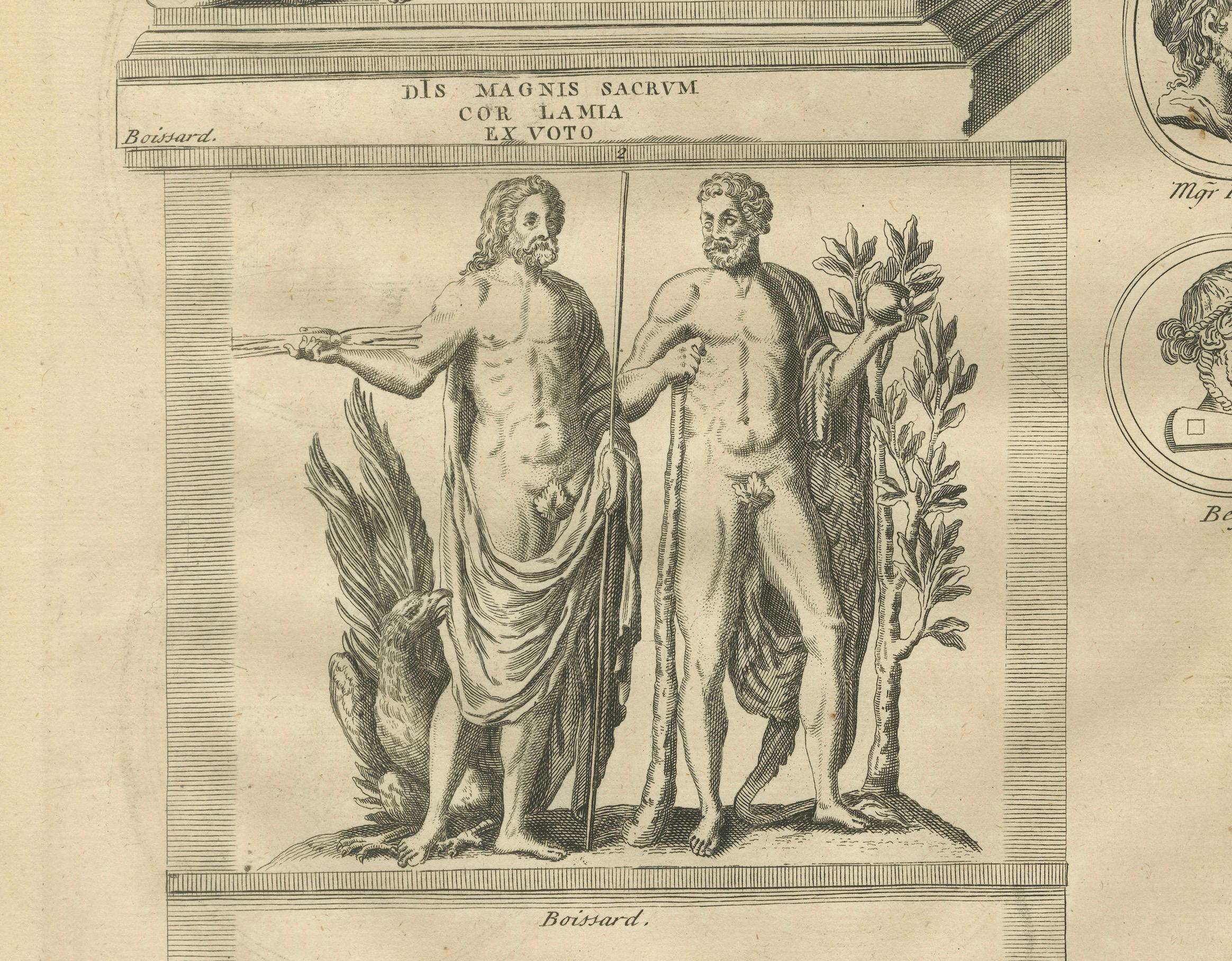 Roman Gods and Mythological Reliefs, Composite Classical Engraving, 1721