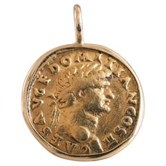 Roman Gold Aureus of Domitian, AD 73, Set in 18k Gold Necklace