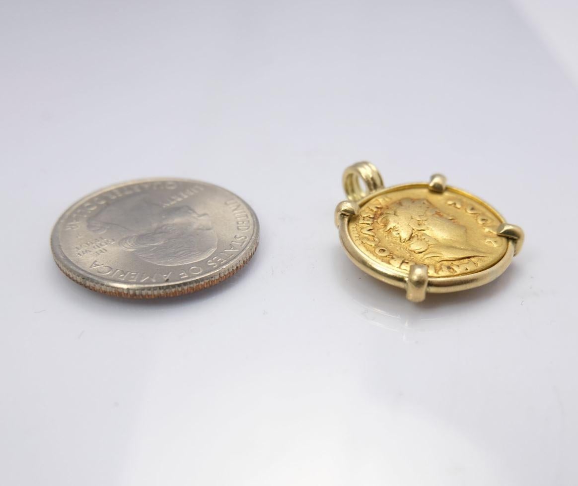 Roman Gold Coin Necklace - Nero and Salus (Goddess of Health) - Unique In New Condition For Sale In Chicago, IL