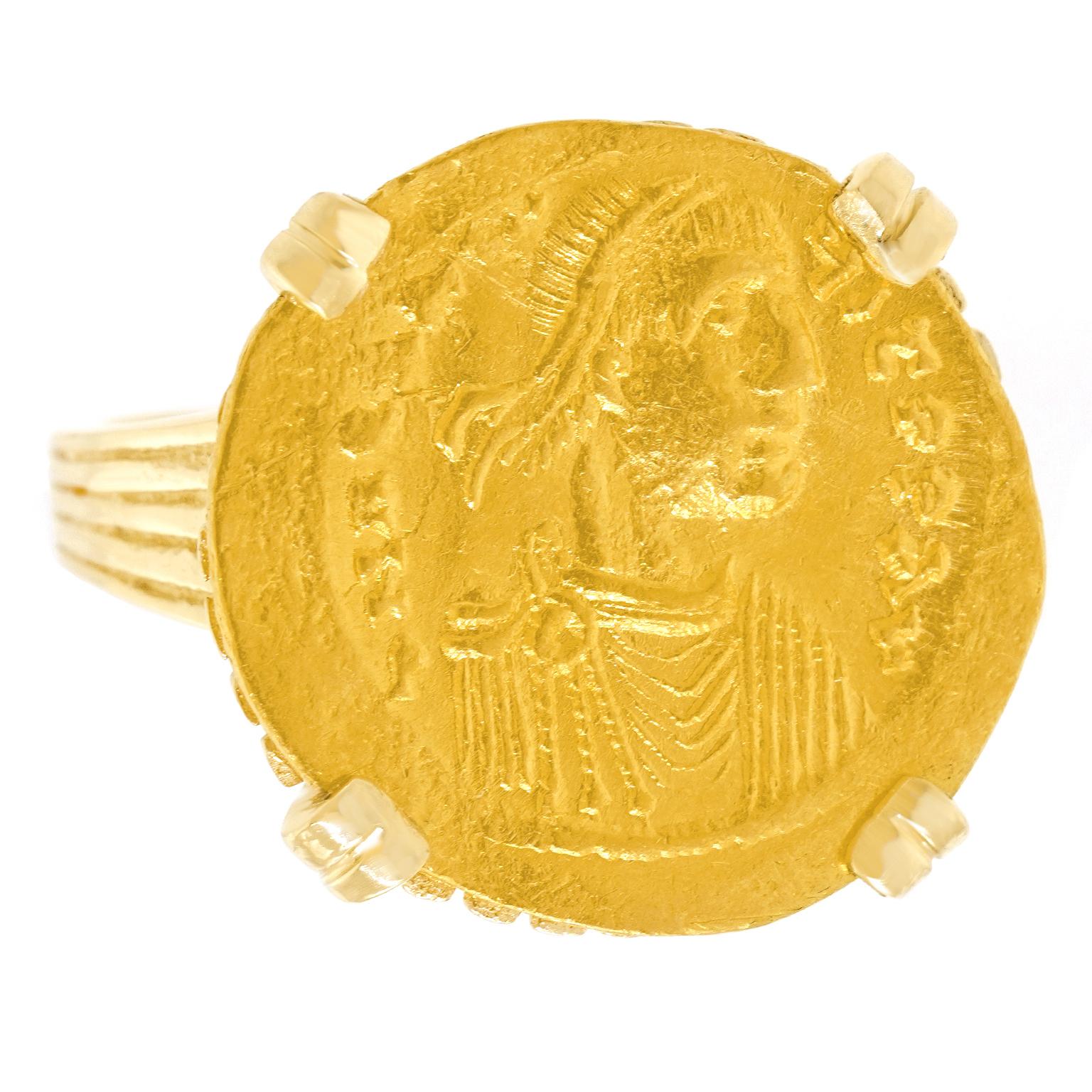 Roman Gold Coin Ring For Sale 3